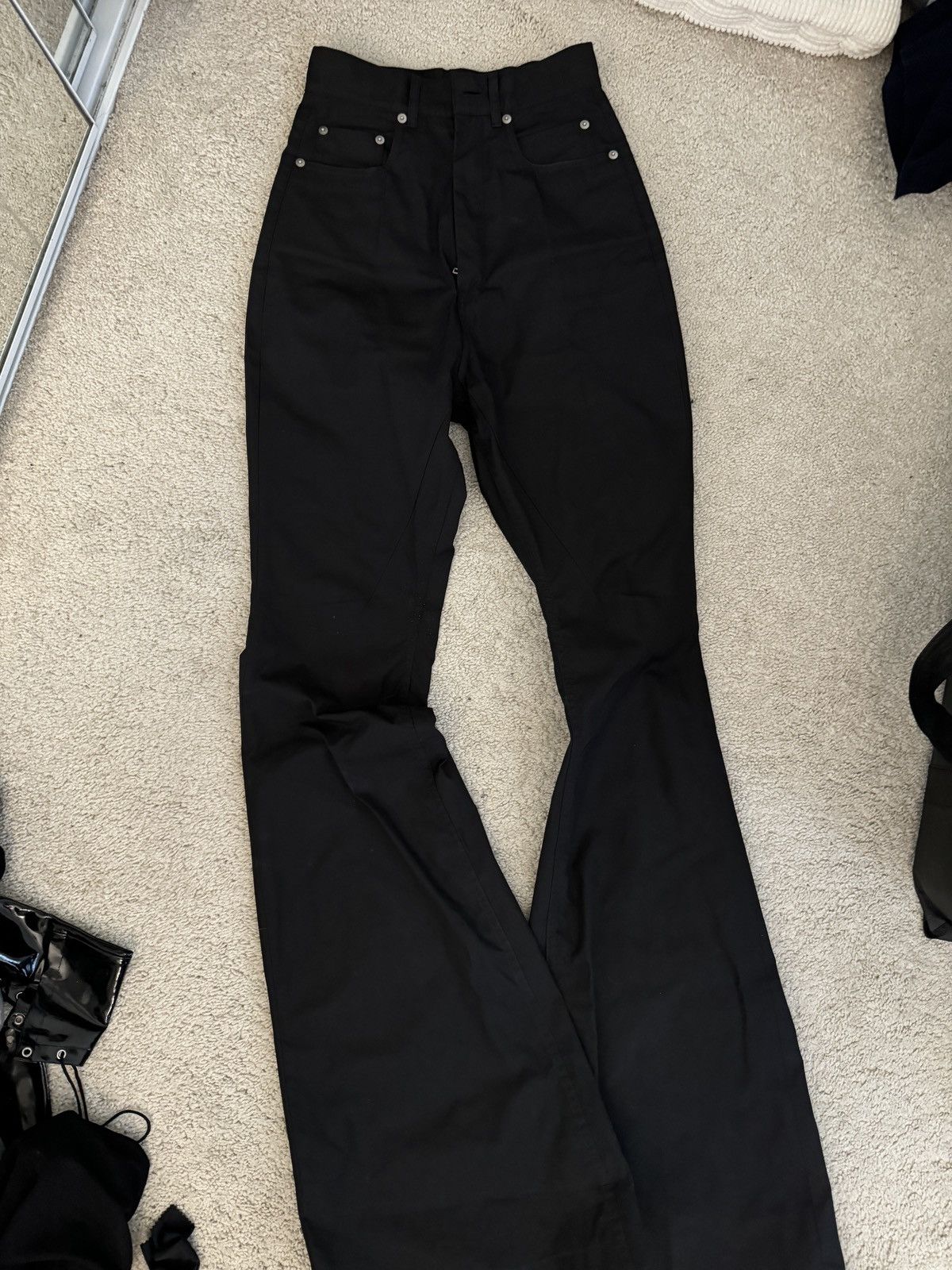 Rick Owens Rick Owen high waist bolan bootcut jeans Size 25" / US 0 / IT 36 - 1 Thumbnail