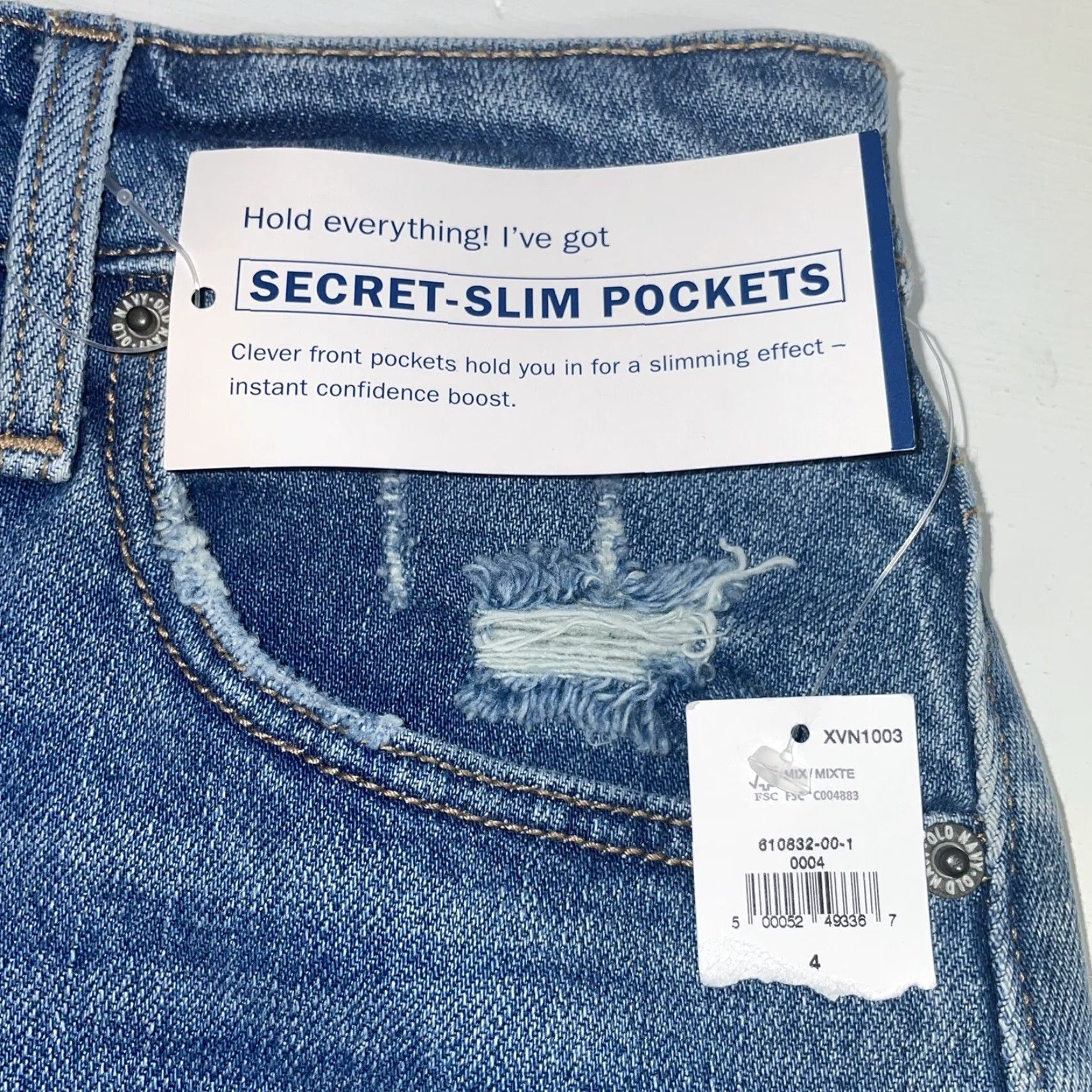 Old Navy VINTAGE? Old Navy Blue Jean Skirt Women Size 4 Distressed Style New NWT RN#160476 Size 27" / US 4 / IT 40 - 5 Thumbnail