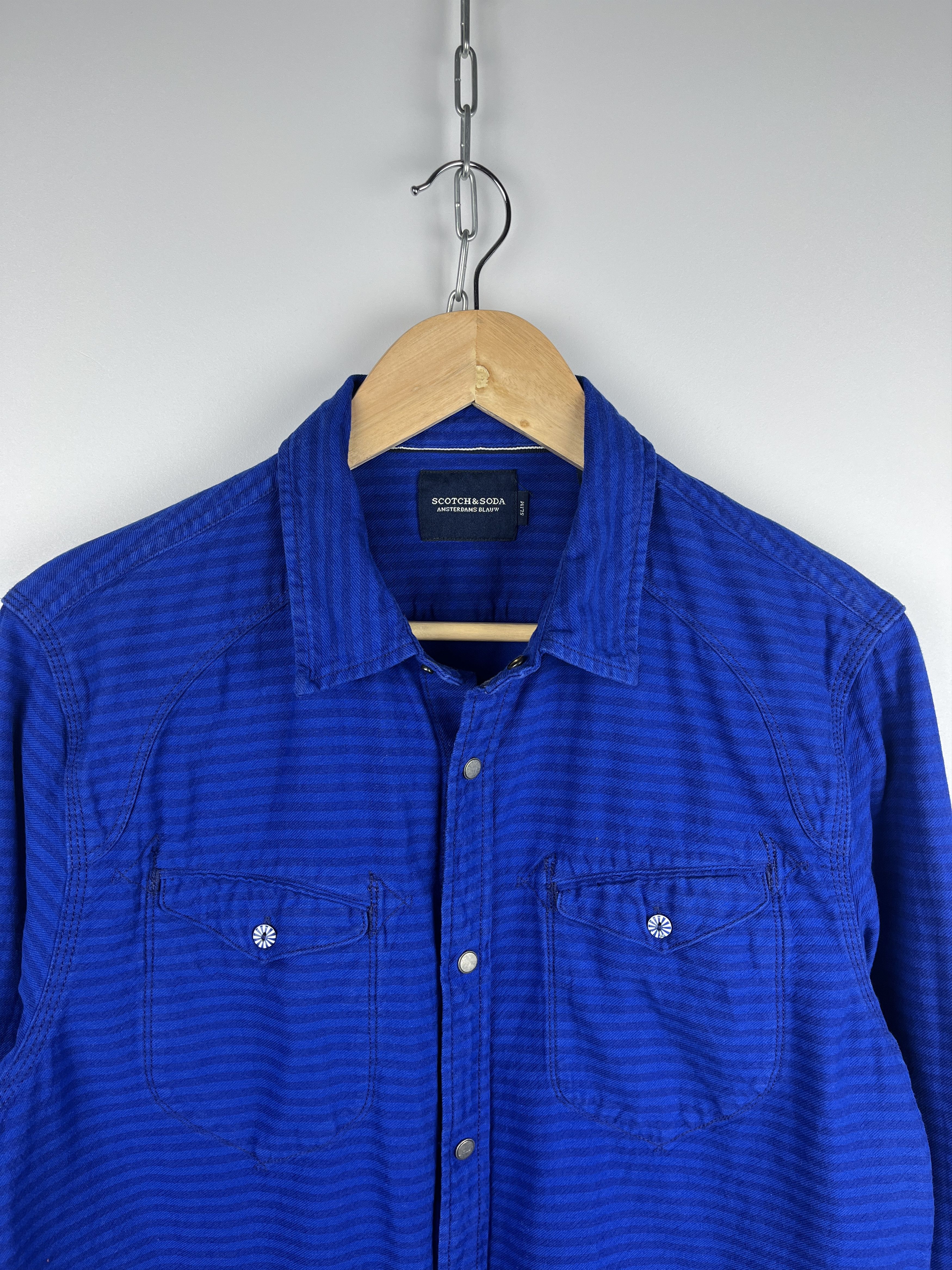 Scotch & Soda Scotch & Soda Blauw Indigo Lamplight Striped Shirt Size US L / EU 52-54 / 3 - 4 Thumbnail