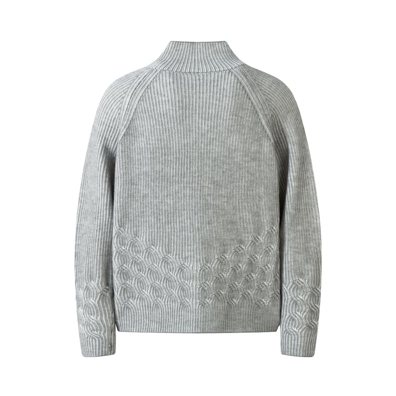 Japanese Brand Black and Gray Knit Zip-Up Sweater, Textured Knit Sweater Size US M / EU 48-50 / 2 - 4 Thumbnail