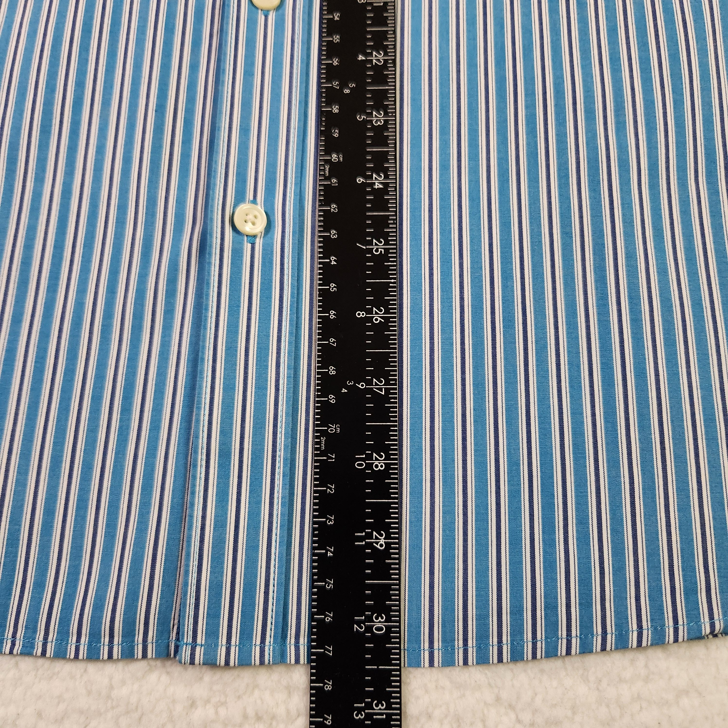 Liz Claiborne Claiborne VINTAGE Striped Shirt XL Blue Short Sleeve Button Size US XL / EU 56 / 4 - 8 Thumbnail