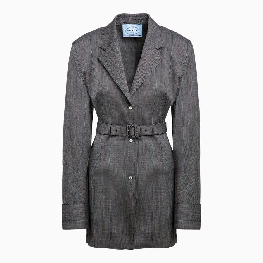 Prada o1d2blof0924 Single-breasted Jacket in Smoke Grey Size S / US 4 / IT 40 - 1 Thumbnail
