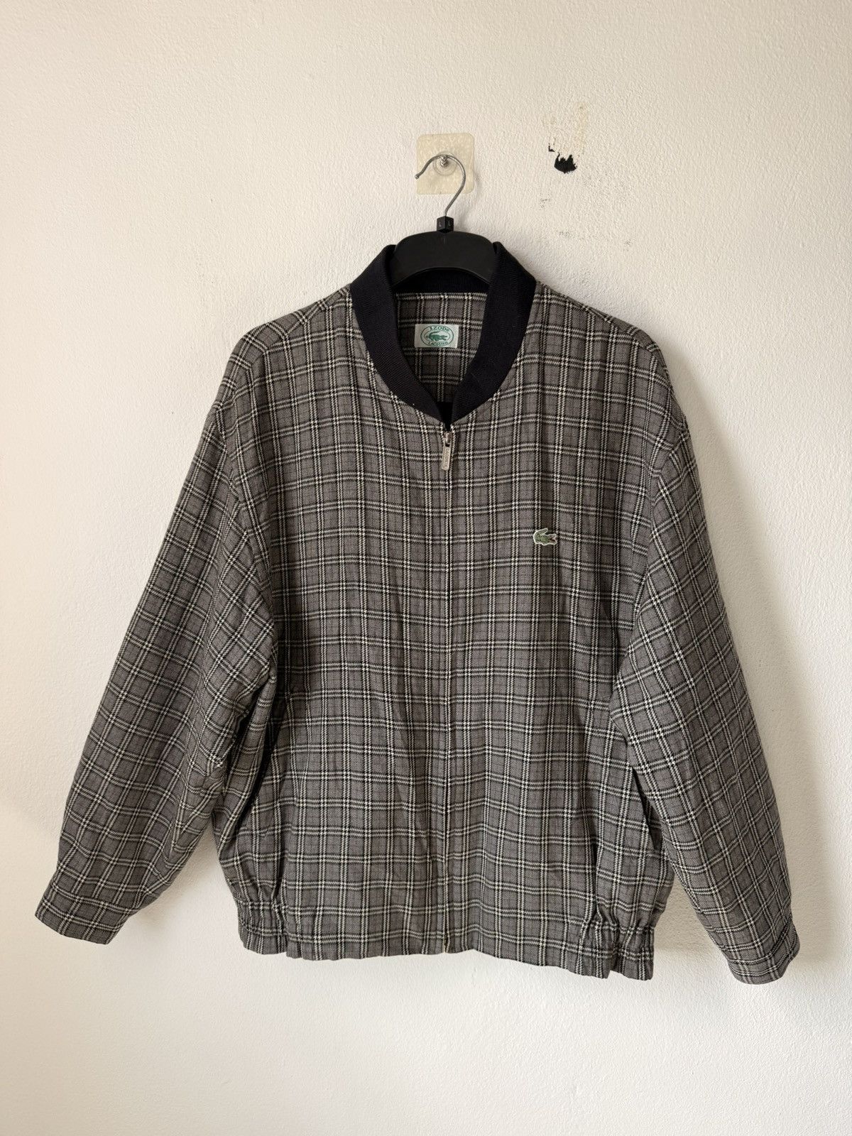 VINTAGE IZOD LACOSTE PLAID JACKET CASUAL BOMBER STYLE
