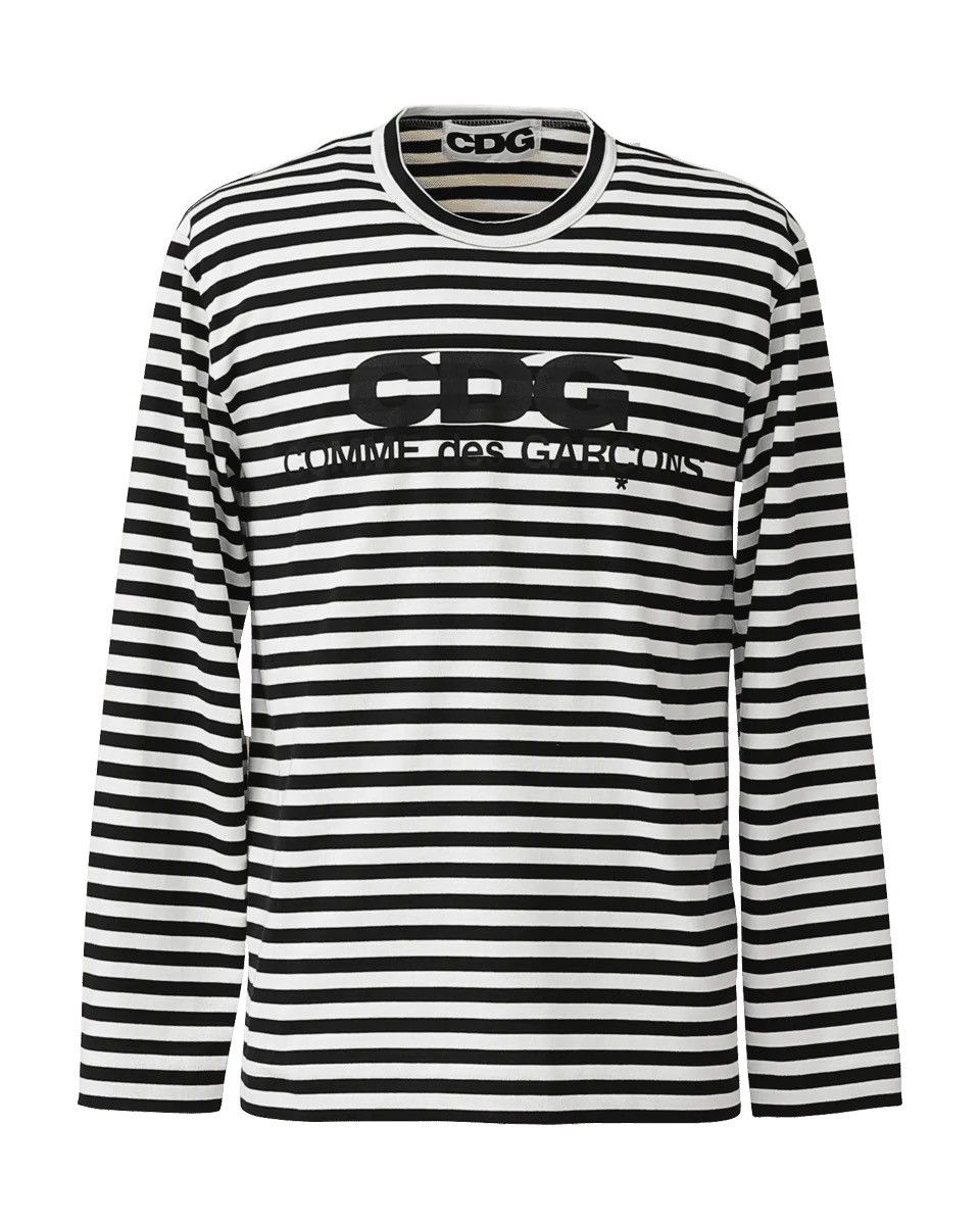 CDG by Comme des Garcons × Comme des Garcons CDG LONG SLEEVE T-SHIRT / BLACK STRIPE BORDER Tee size XL Size US XL / EU 56 / 4 - 1 Preview