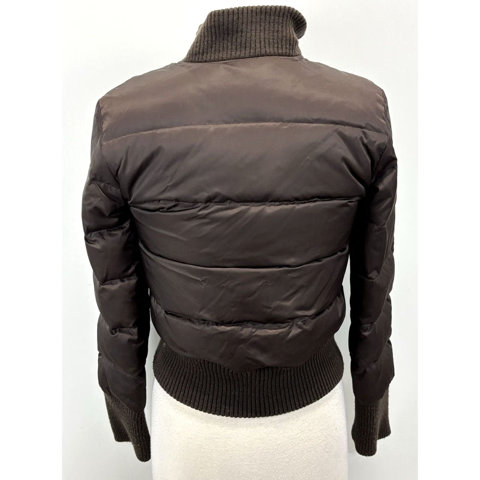 Old Navy VINTAGE Old Navy Puffer Jacket Coat Women’s S Chocolate Brown Down Zip Long Sleeve Logo Solid Short Coat Mens? Size S / US 4 / IT 40 - 3 Thumbnail
