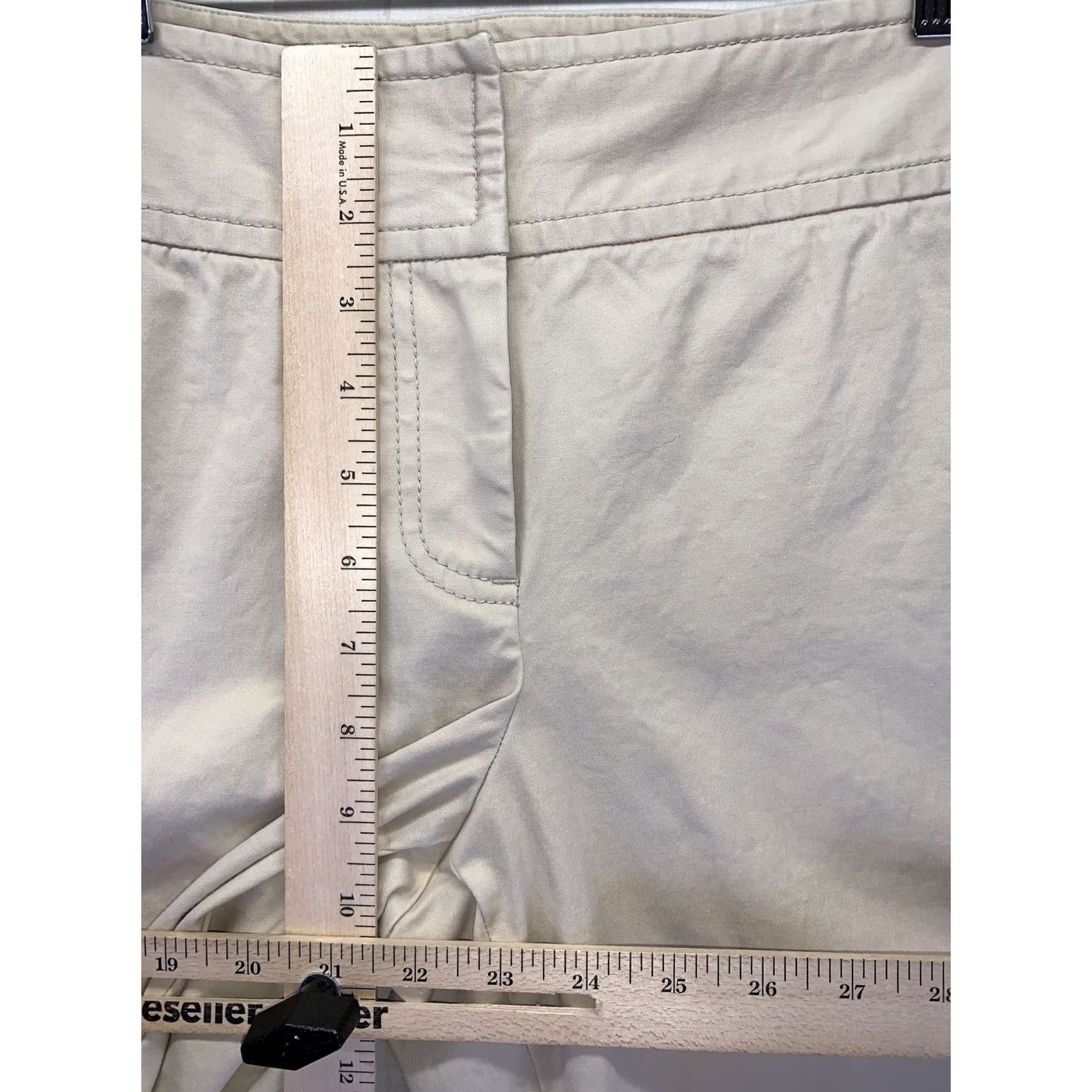 J.Crew J.CREW Stretch Khaki Straight Wide Leg Womens Pants 8-7815 Size 8 Beige Cotton Blend Chino Flats Front Casual Workwear Vintage: No Womens Size 30" / US 8 / IT 44 - 3 Thumbnail