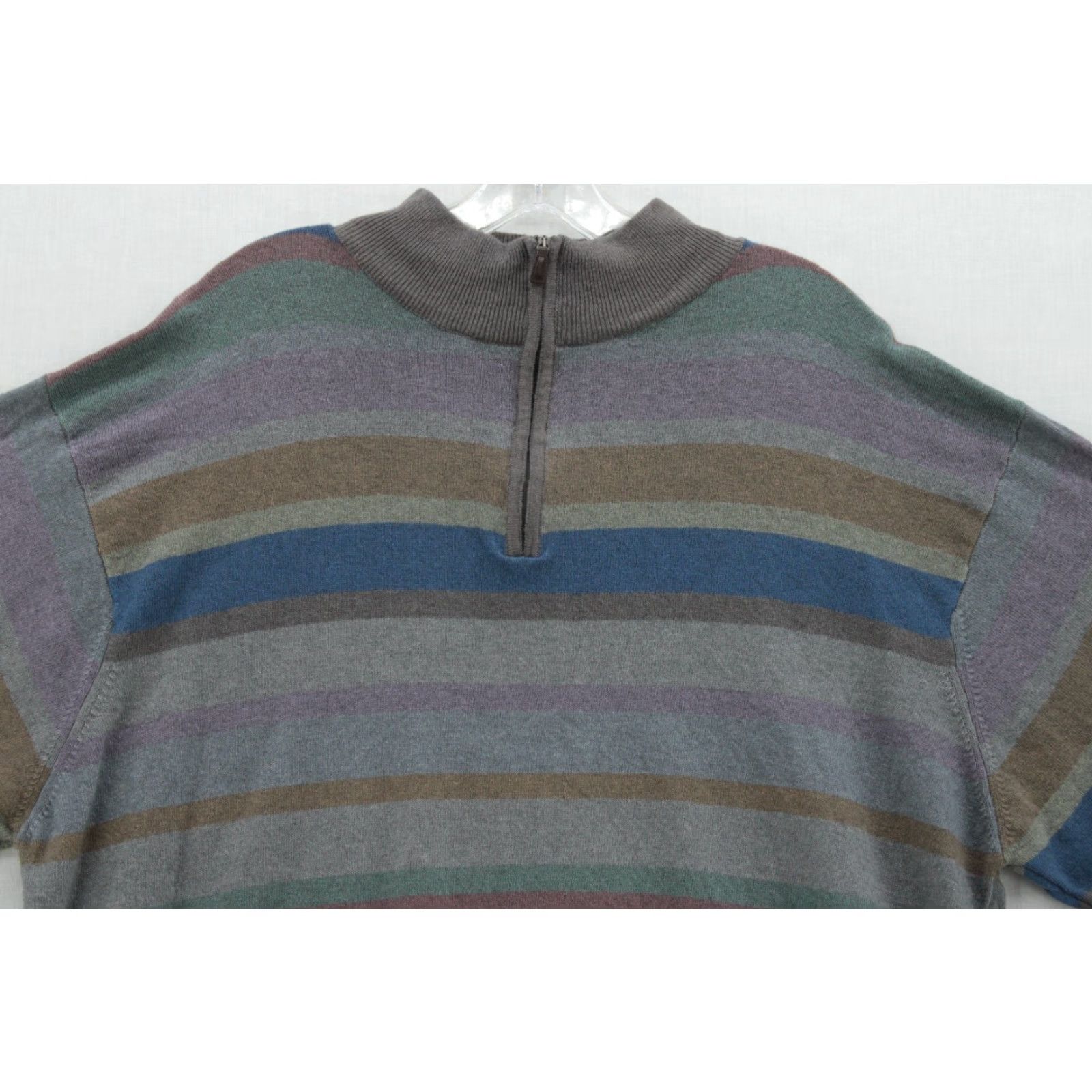 Peter Millar Peter Millar Sweater Mens 2XL Multicolor Stripe Merino Wool Blend 1/4 Zip Mock Neck Pullover Winter Fall Spring Classic Dad Designer Golf Size US XXL / EU 58 / 5 - 2 Thumbnail