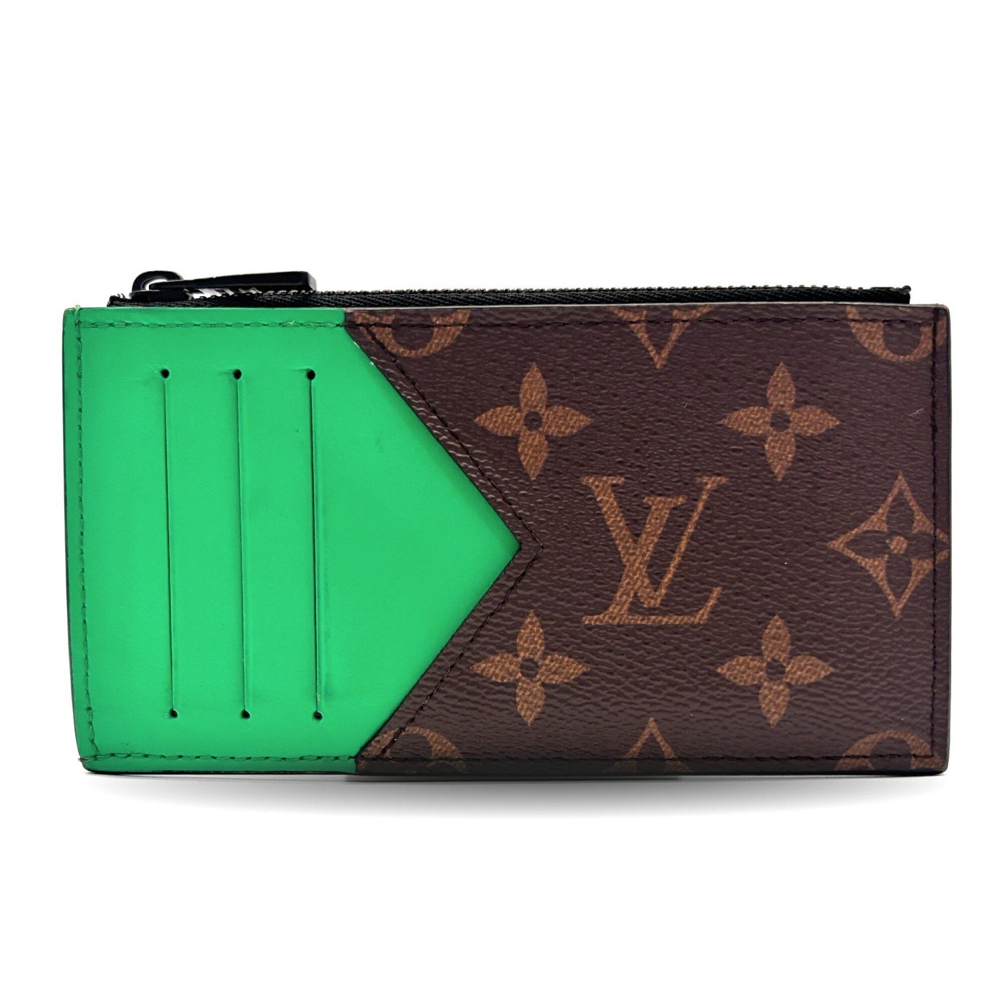 Louis Vuitton Louis Vuitton Coin Card Holder Monogram Macassar Fragment Case Green Purse M81627 LOUIS VUITTON Size ONE SIZE - 1 Thumbnail