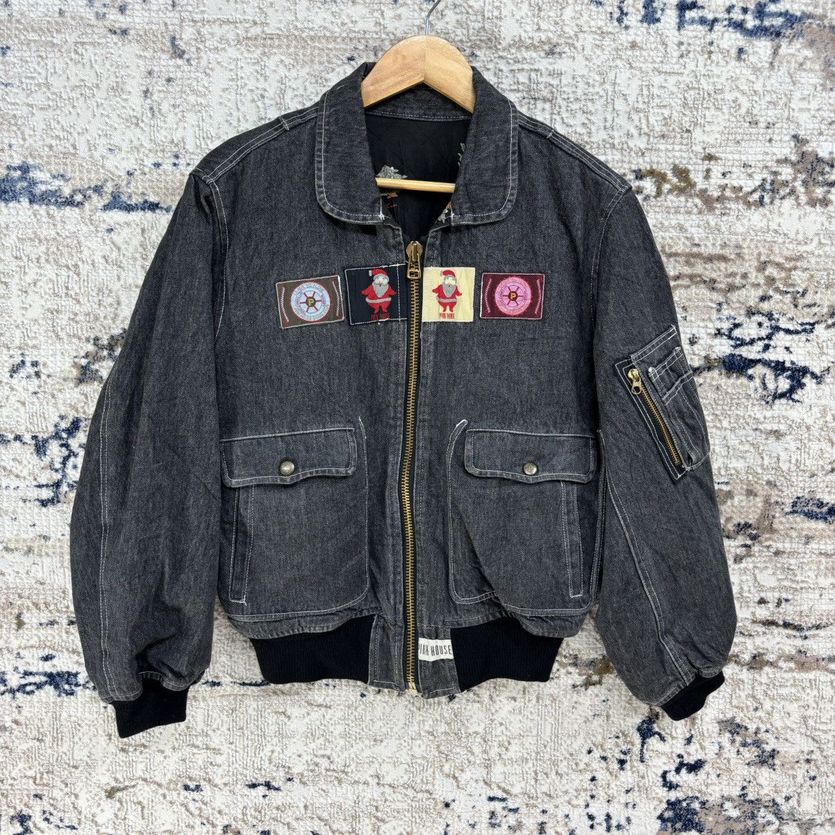 Pink House × Vintage Vintage Pink House Denim Bomber Jacket Size US S / EU 44-46 / 1 - 1 Thumbnail