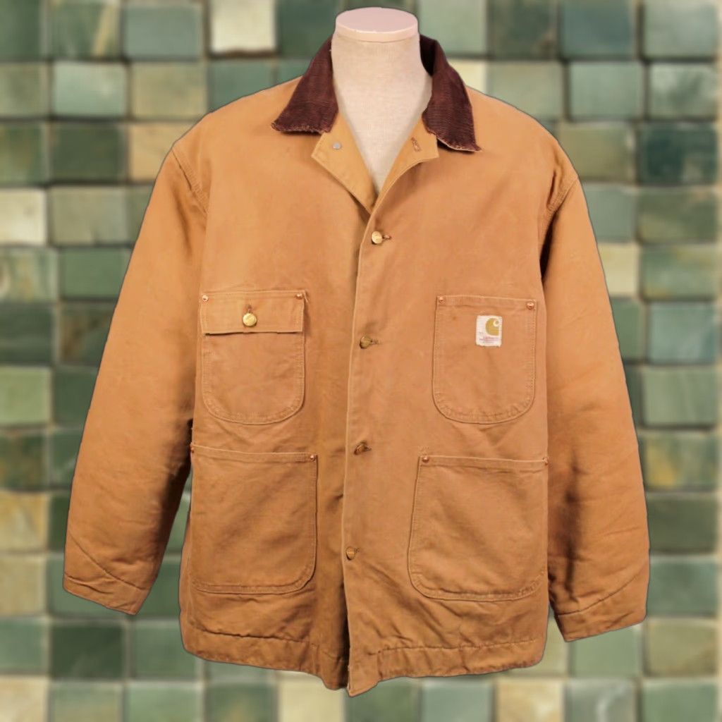 Carhartt VINTAGE Carhartt Chore Jacket Shirt 70s 1970s Men's Tan Brown Size 50 Work Jacket Mens Size US M / EU 48-50 / 2 - 1 Thumbnail