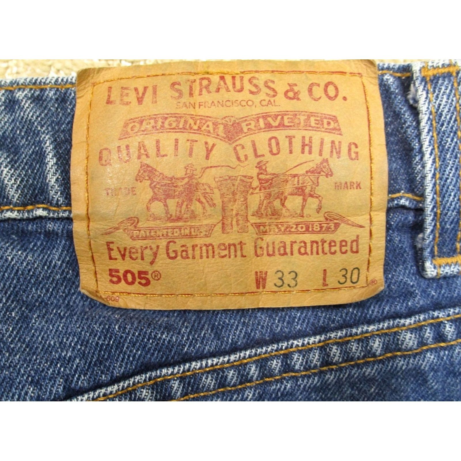 Levi's VINTAGE Levi's 505 Jeans Men 33x30 Blue Regular Fit Pants Dark Wash 90s Boys Girls Mens Womens Size US 33 - 5 Thumbnail