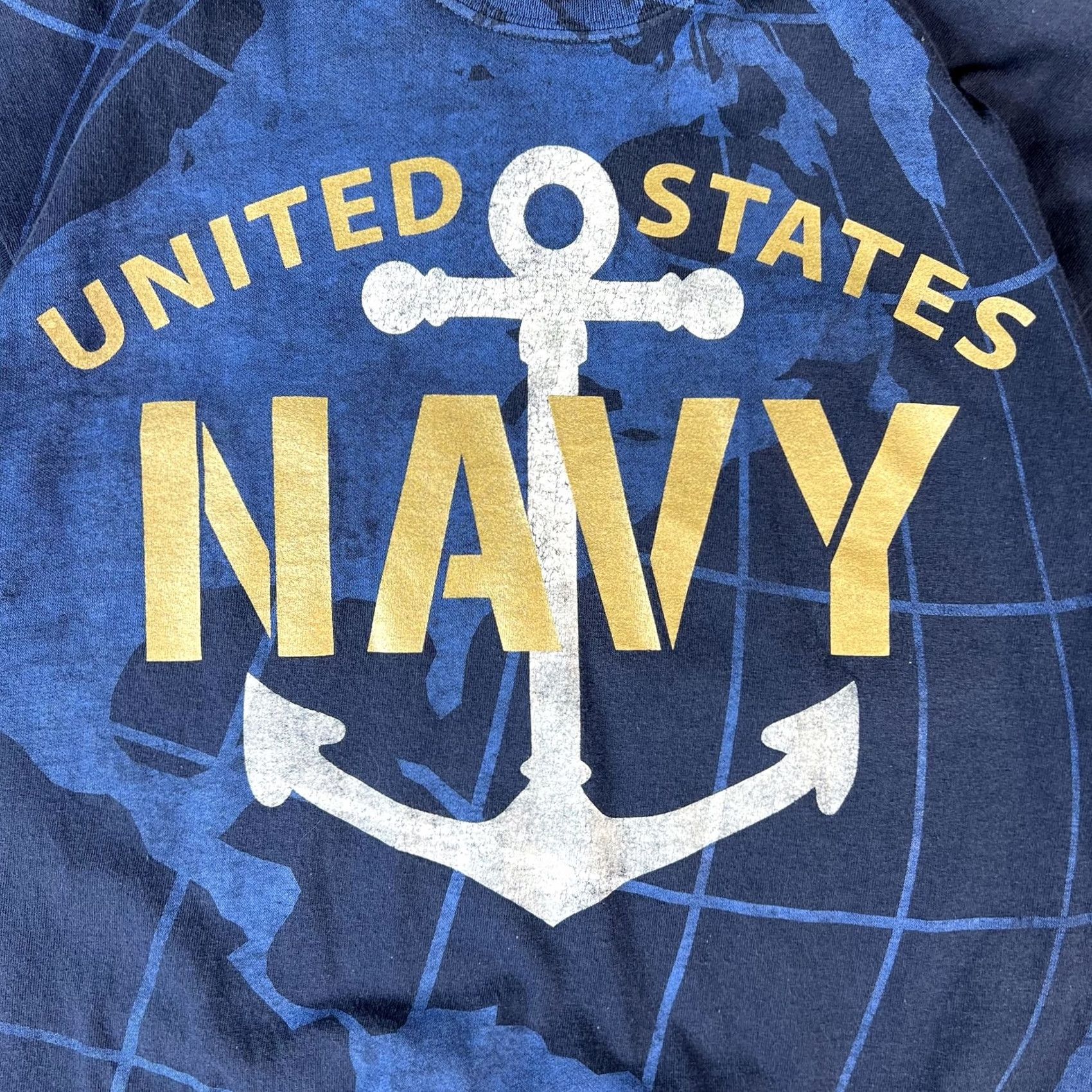 Globe United States Navy Shirt Mens Medium Blue Anchor Globe Graphic Military Tee Size US M / EU 48-50 / 2 - 2 Thumbnail