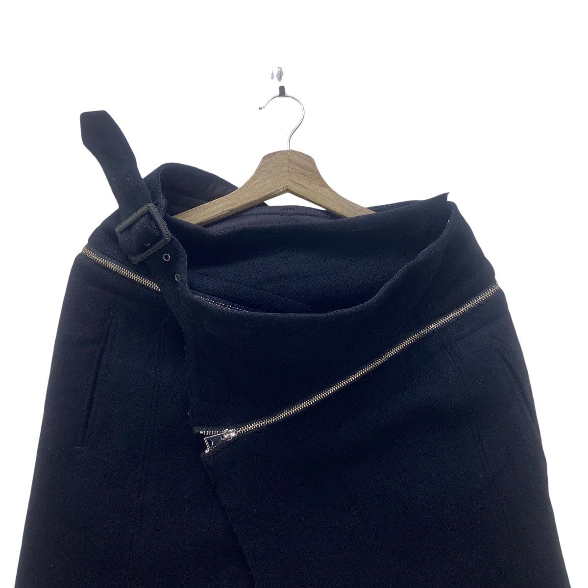 Yohji Yamamoto Yohji Yamamoto Zipper Distressed Wool Skirt Size 27" / US 4 / IT 40 - 6 Thumbnail