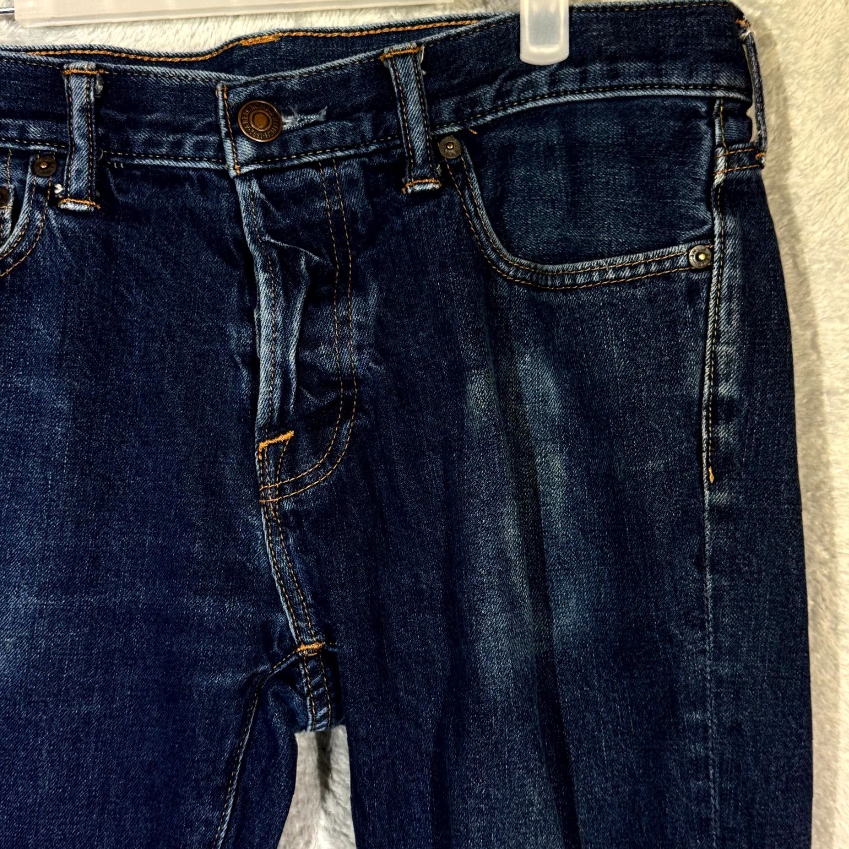 Abercrombie & Fitch Abercrombie & Fitch Jeans Men 33x32 Blue Denim Mid-Rise Straight Leg Casual Modern 5-Pocket Mens Size US 33 - 4 Thumbnail