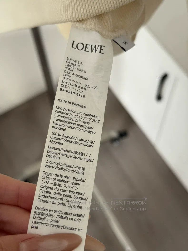 Loewe Loewe Beige Classic Leather Logo Pocket Hoodie Size M / US 6-8 / IT 42-44 - 3 Thumbnail