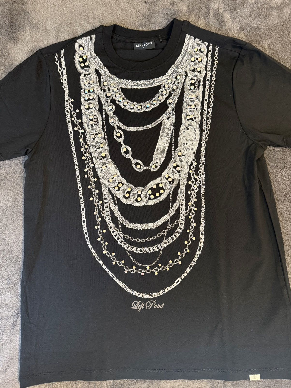 Other Left Point Graphic Chain Print T-Shirt Black XL Size US XL / EU 56 / 4 - 1 Thumbnail