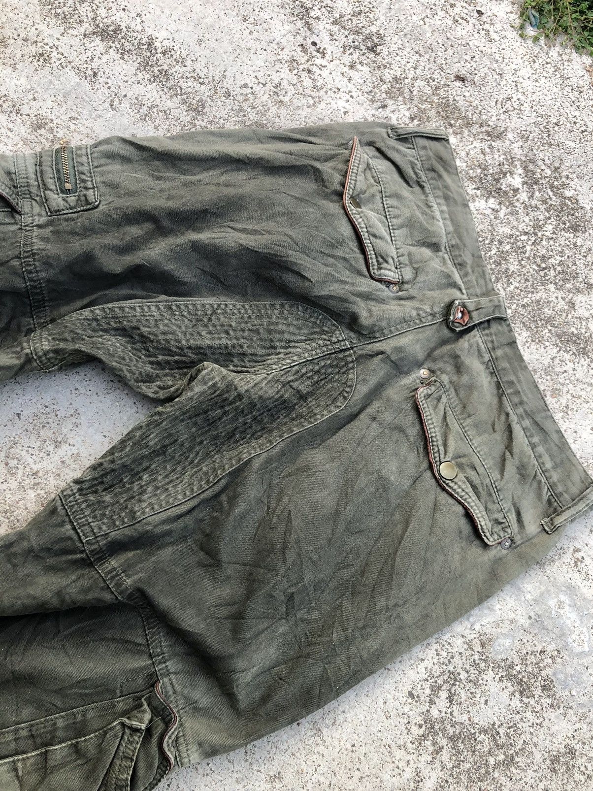 Japanese Brand WIDE LEG⚡️⚡️MULTIPOCKET SUN FADED GREEN PANT BY BOND&PEACE Size US 30 / EU 46 - 9 Thumbnail