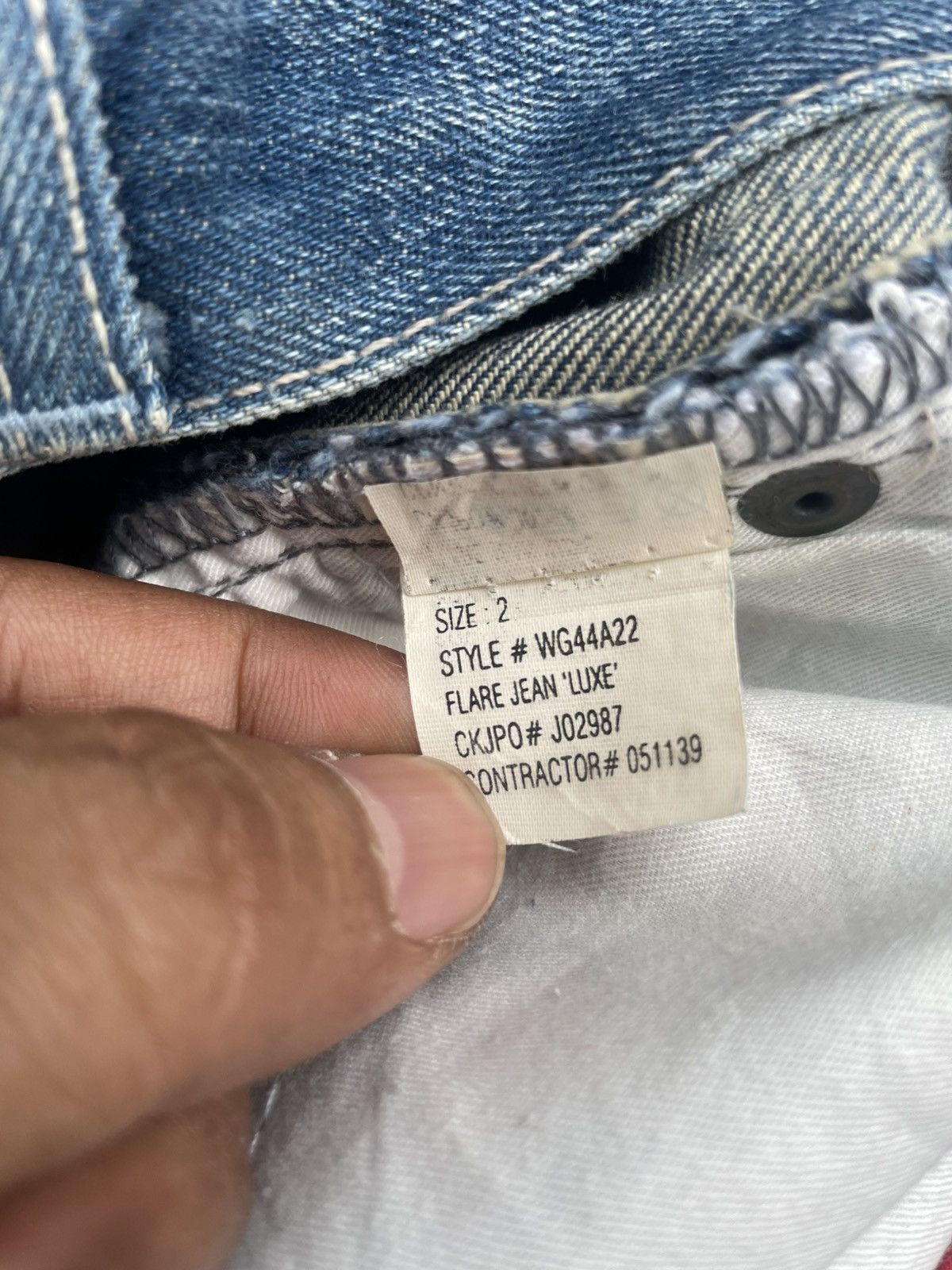 Calvin Klein × Vintage Vintage Calvin Klein Flare Distresed Denim Size 28" / US 6 / IT 42 - 14 Thumbnail