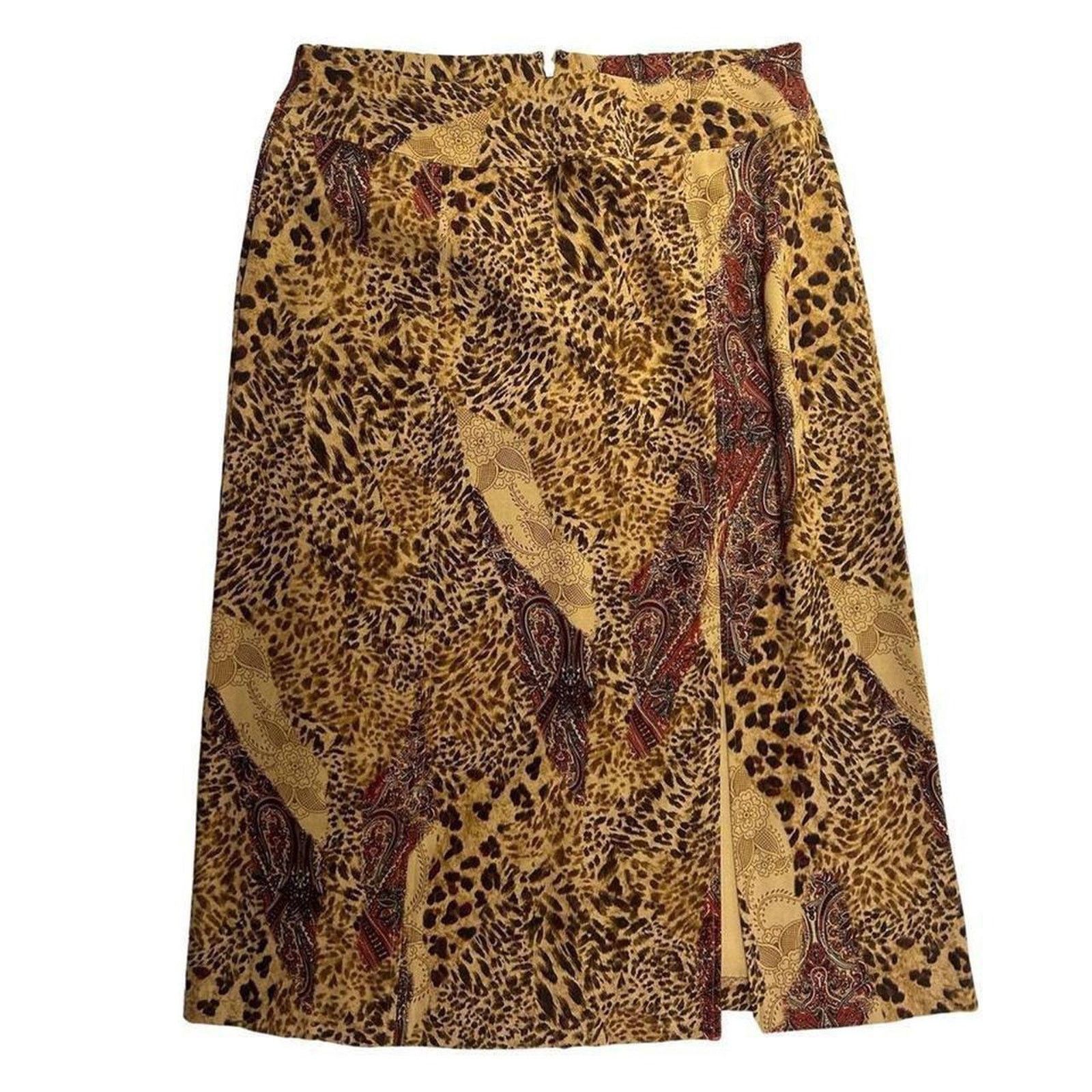 Other Y2k skirt fairy paisley floral cheetah 00s 90s petite m Size 33" - 1 Thumbnail