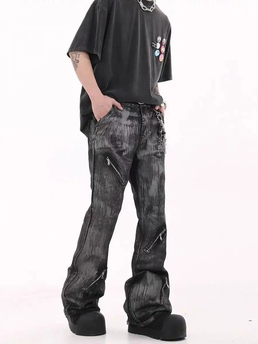 Japanese Brand Coated and brushed wax micro jeans zip design Size US 32 / EU 48 - 5 Thumbnail