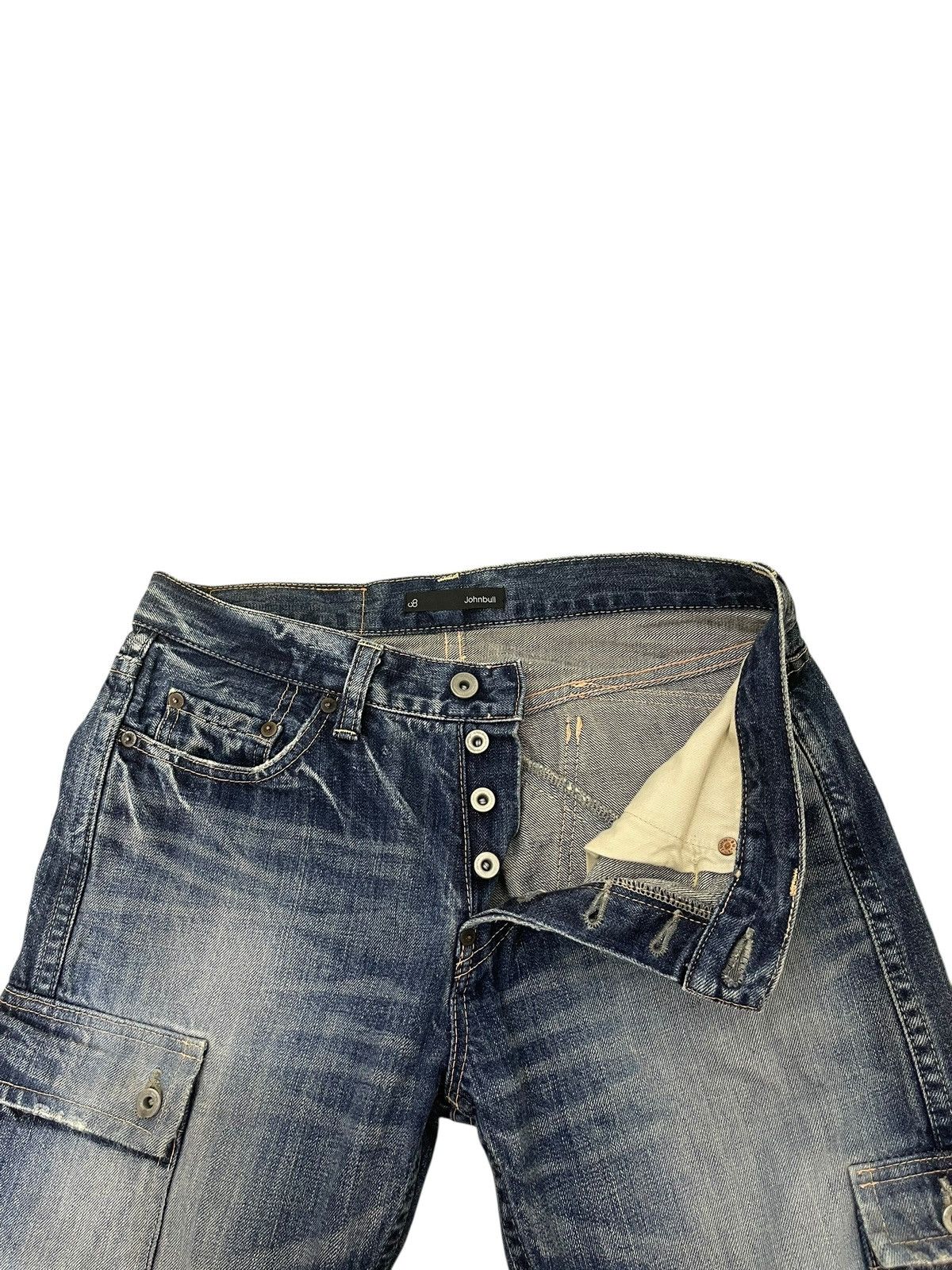 Japanese Brand Cargo Slim Jeans John Bull Faded Denim 1🟦9 Size US 31 - 14 Thumbnail