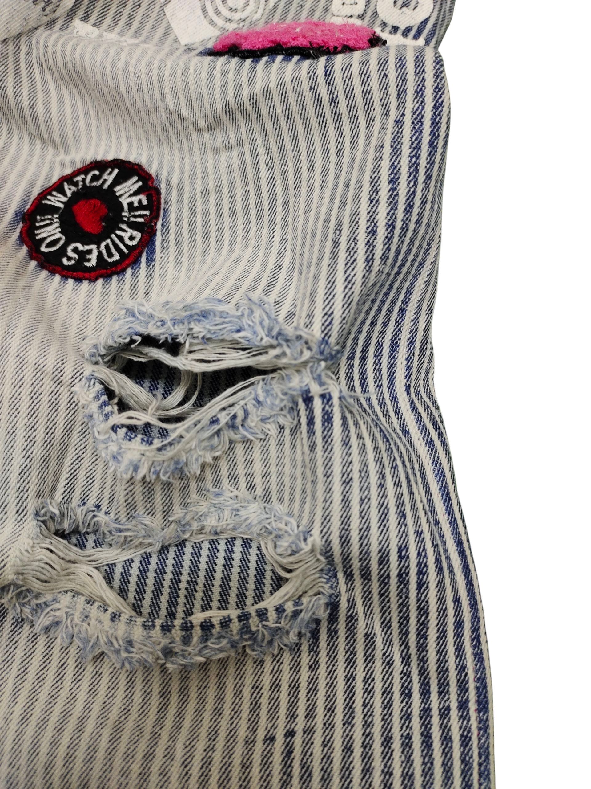 Hysteric Glamour Vintage California Jeans Patchwork Distress Hickory Denim Size US 33 - 14 Thumbnail