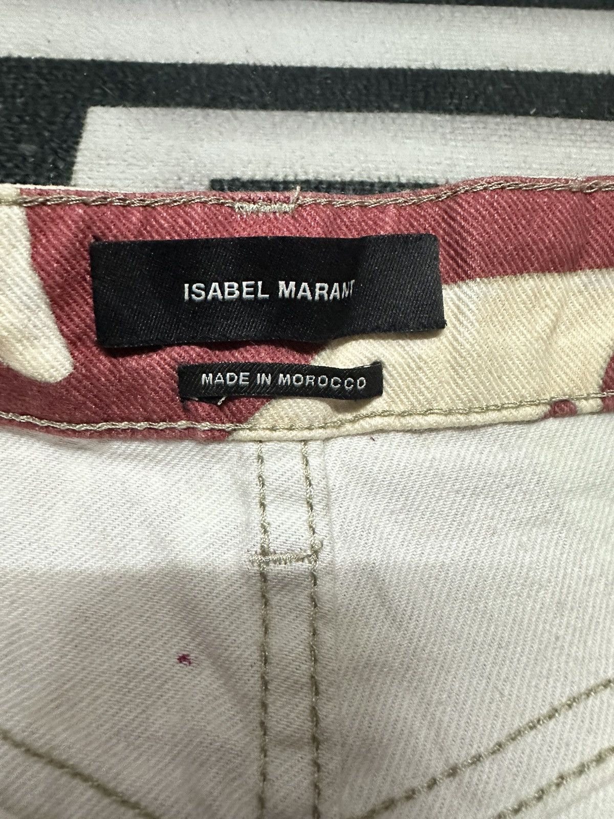 Isabel Marant Isabel Marant red n cream print pant Size 30" / US 8 / IT 44 - 3 Thumbnail