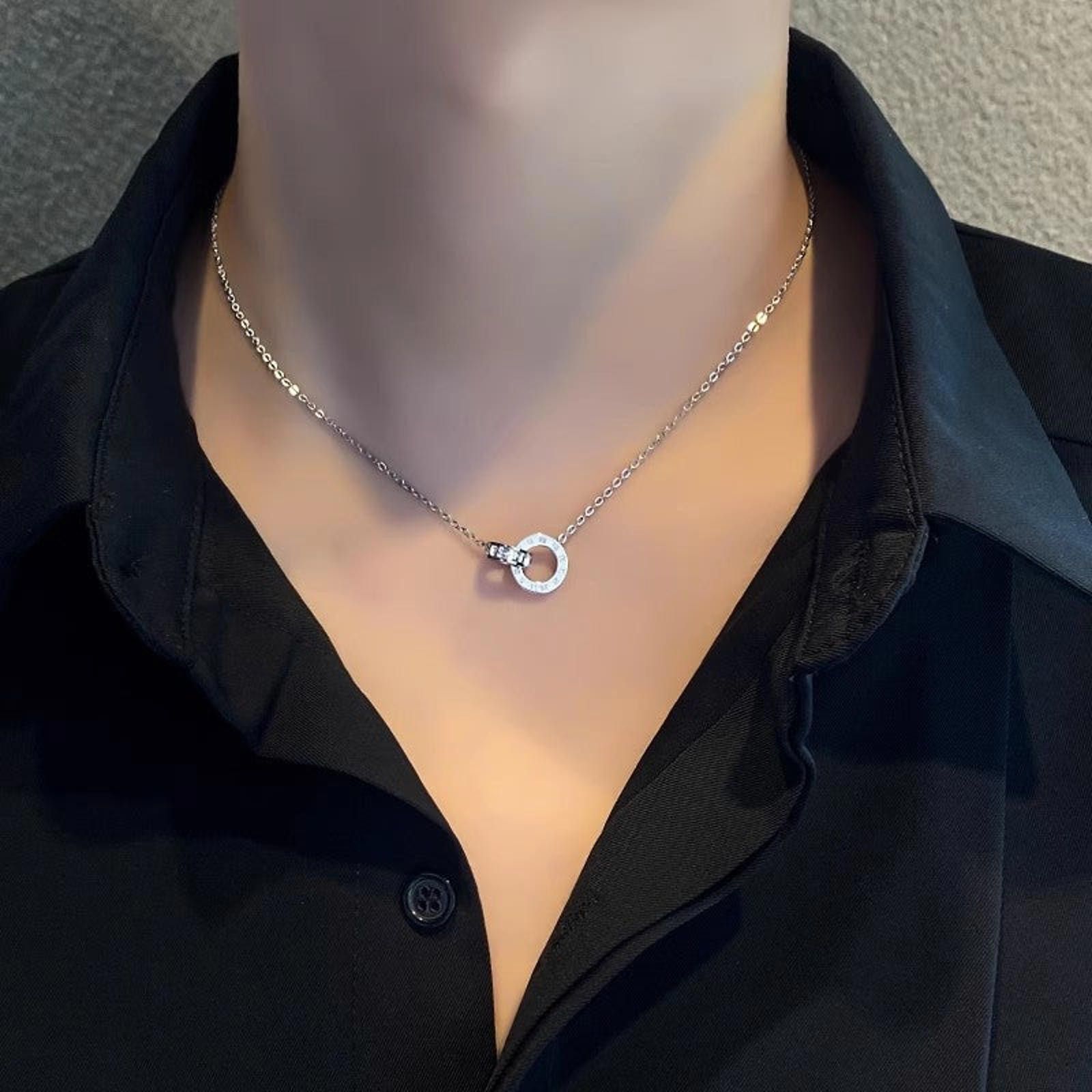 Jewelry Elegant Silver Infinity Necklace - Timeless Charm, Men's