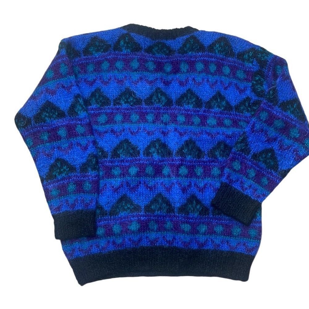 Vintage 80s Vintage Gallagher Crewneck Blue and Black Patterned Moha Size US S / EU 44-46 / 1 - 4 Thumbnail
