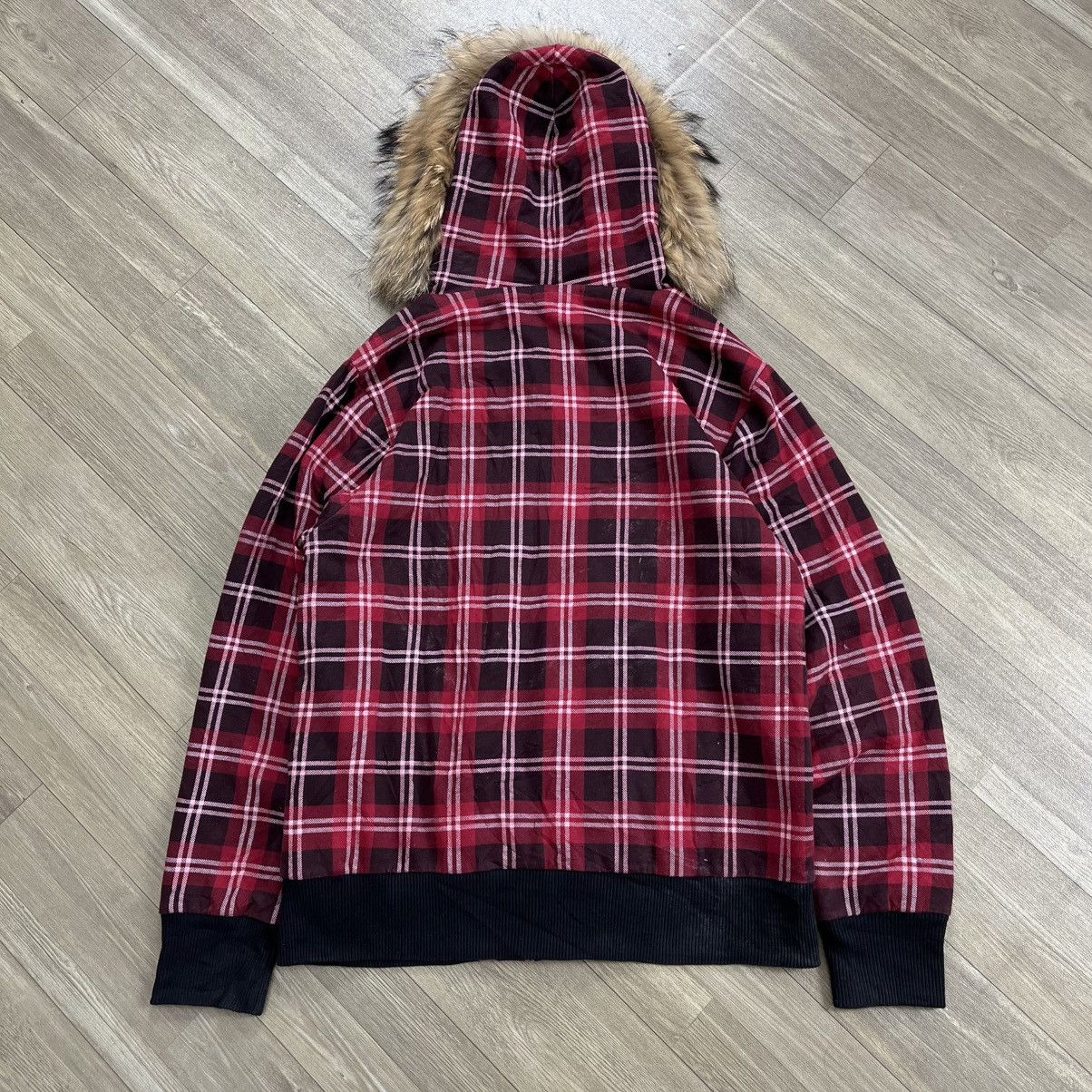 Japanese Brand 2000s Defective Struct Plaid Faux Fur Hoodie Lgb Style Size US L / EU 52-54 / 3 - 14 Thumbnail