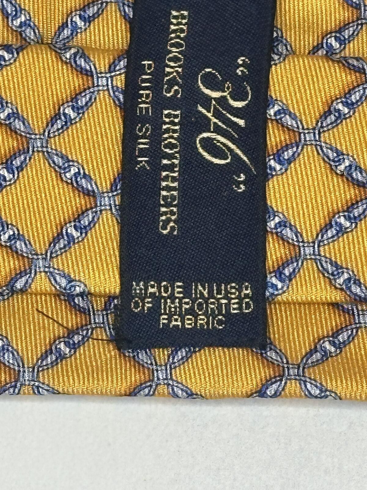 Brooks Brothers Brooks Brothers 100% silk tie yellow blue chainlink classic Size ONE SIZE - 3 Thumbnail