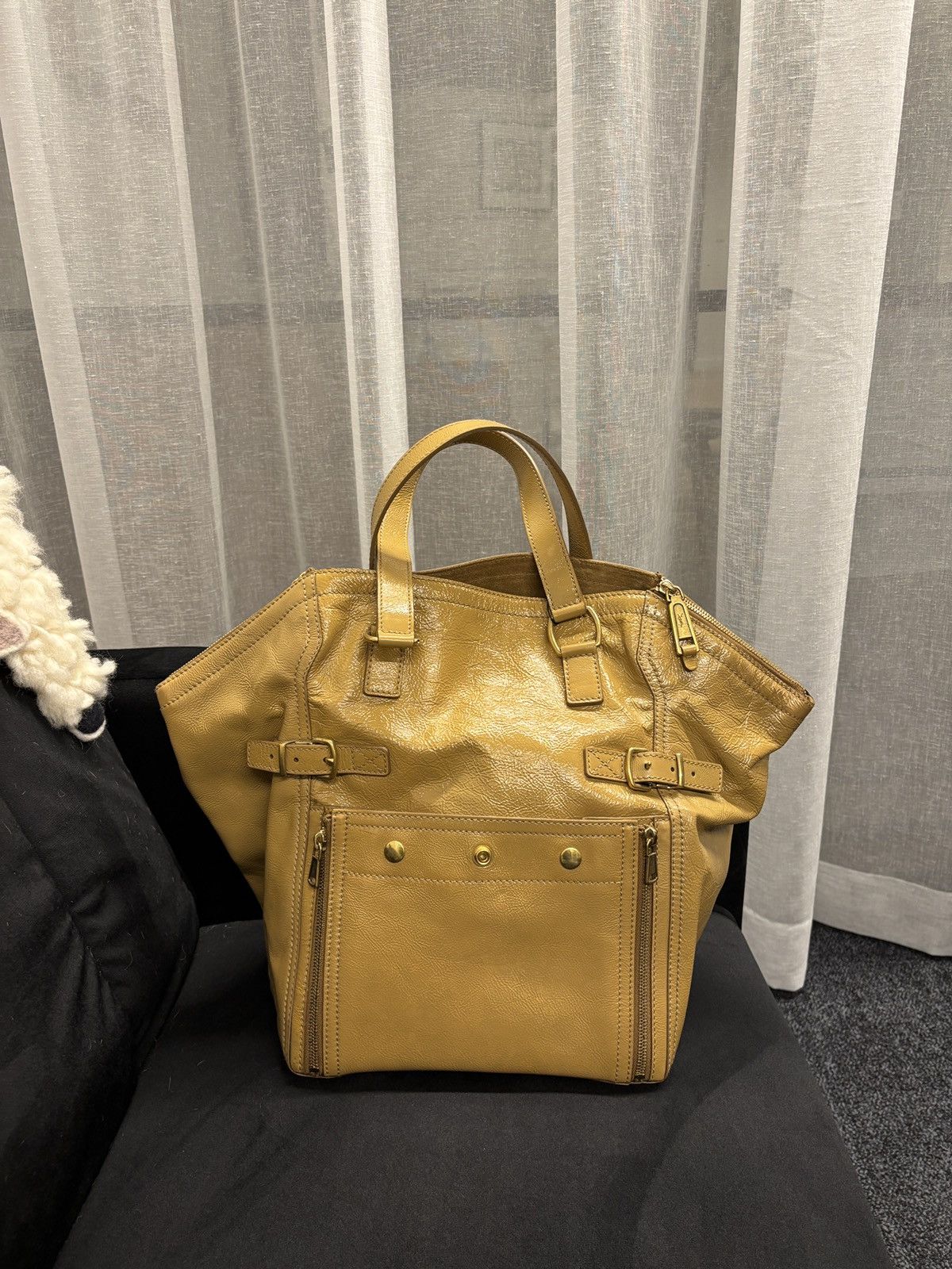 Yves Saint Laurent YSL Downtown Mustard Tote Handbag Size ONE SIZE - 2 Thumbnail