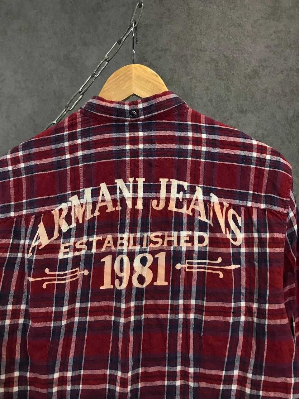 Armani Armani Jeans luxury designer big logo flannel shirt Size US L / EU 52-54 / 3 - 7 Thumbnail