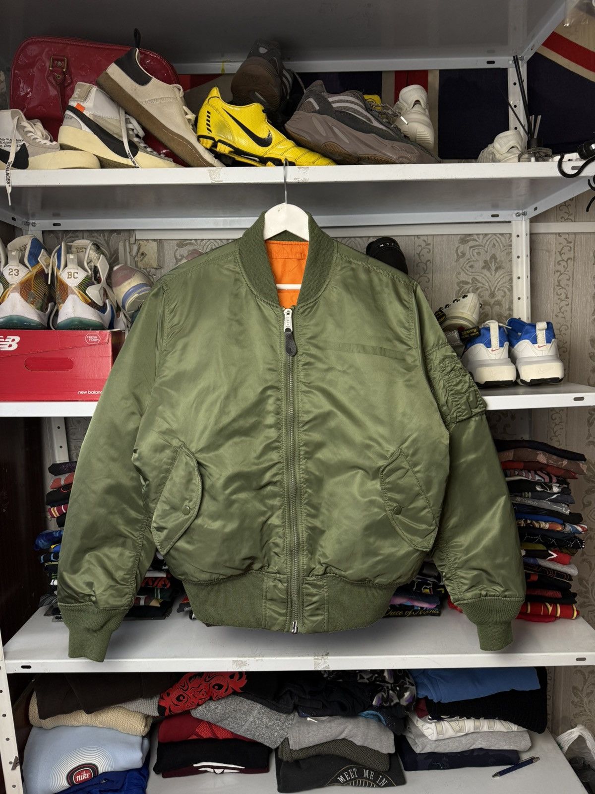 Alpha Industries Vintage Alpha Industries Green Bomber Jacket MA1 USA Size US M / EU 48-50 / 2 - 24 Thumbnail