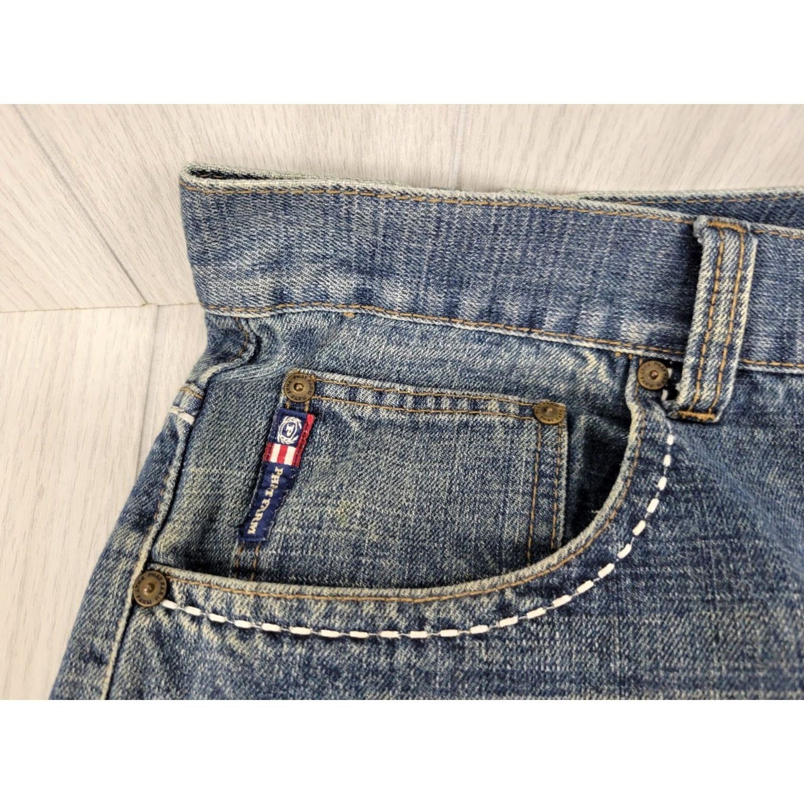 Phat Farm Phat Farm Jeans Shorts Men 40 Blue 5-Pocket Bermuda Denim Cotton Blend Zip Regular 12in Inseam Men Size US 40 / EU 56 - 2 Thumbnail