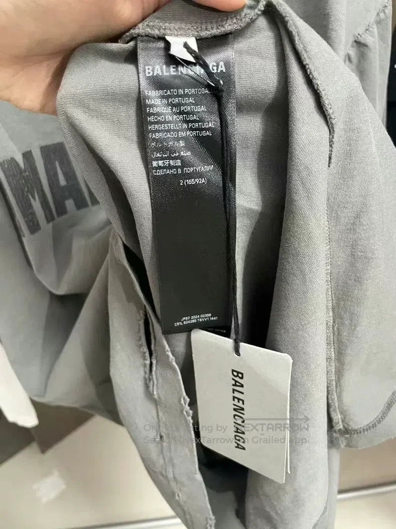 Balenciaga Balenciaga Grey Destroyed Short Sleeve Size US M / EU 48-50 / 2 - 4 Thumbnail