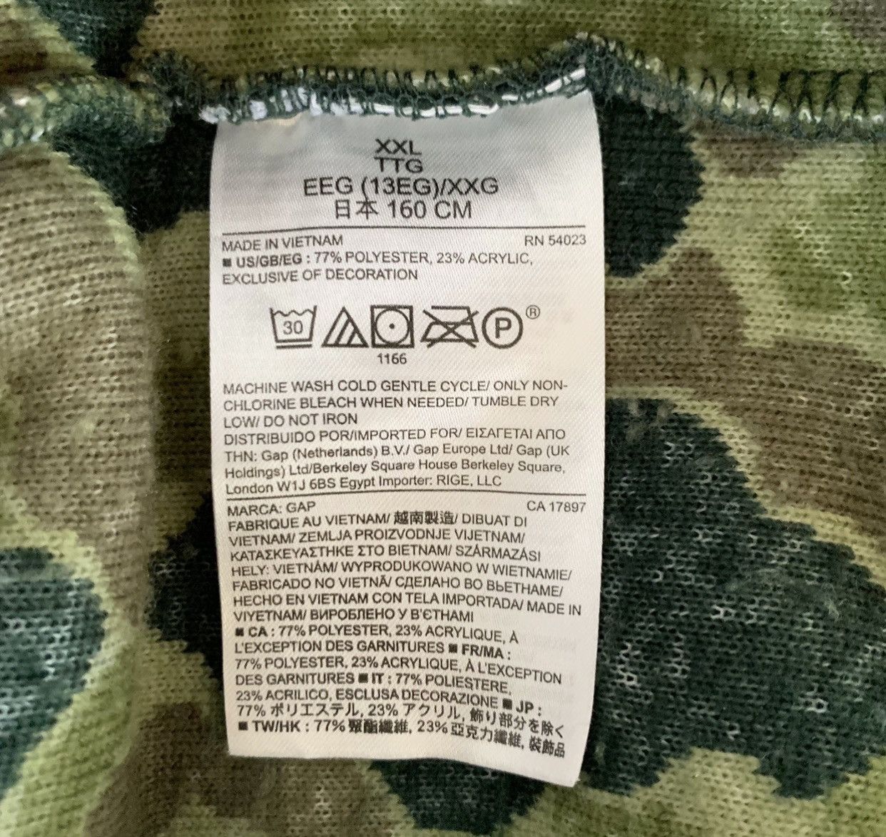 Gap Gap Camouflage Fleece Zip Up Jacket Size S Size US S / EU 44-46 / 1 - 9 Thumbnail