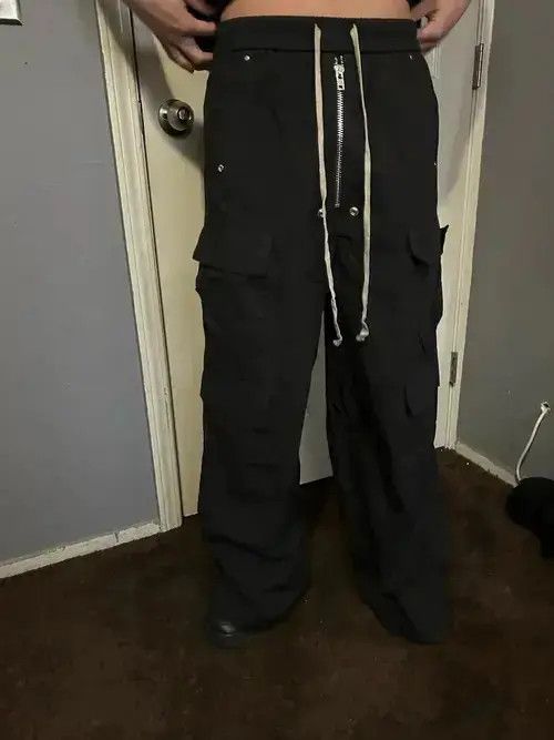 Ring Of Fire Opium Style Wide Leg Drawstring Black Cargo Pant Size US 32 / EU 48 - 2 Thumbnail