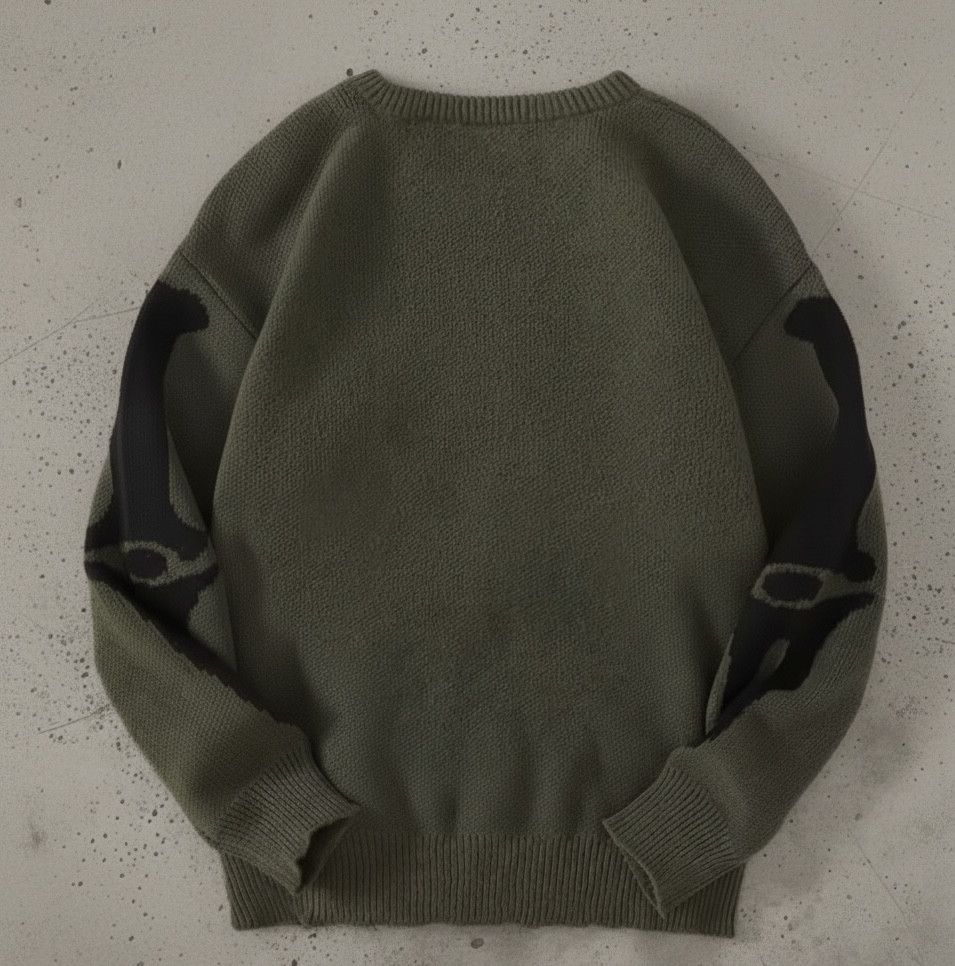 Japanese Brand Streetwear Bone Skeleton Sweater Jacquard Knitted Sweatshirt Size US XL / EU 56 / 4 - 2 Thumbnail