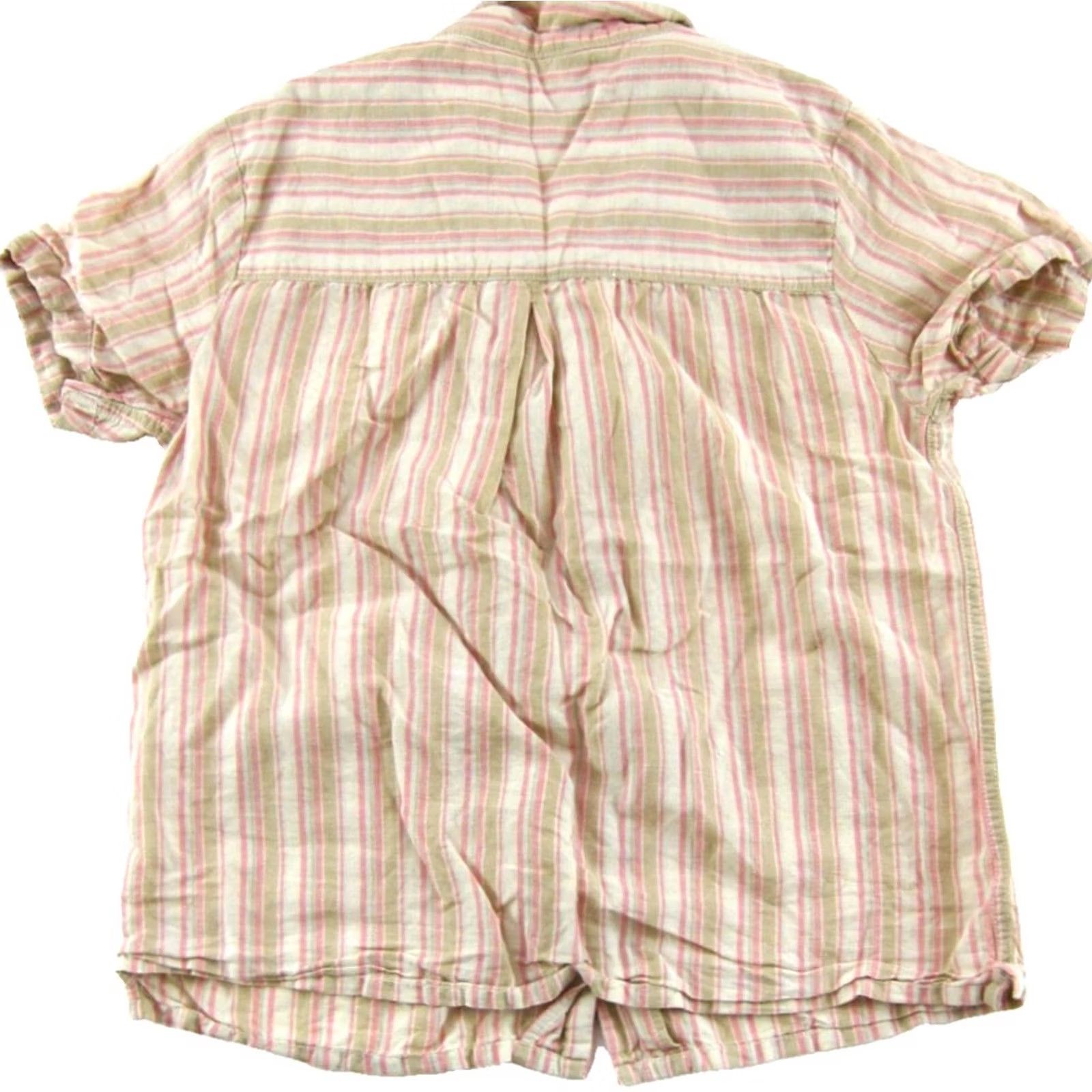 Vintage Mollusk California Linen Cotton Pink Stripe Short Sleeve Shirt Small Size S / US 4 / IT 40 - 2 Thumbnail