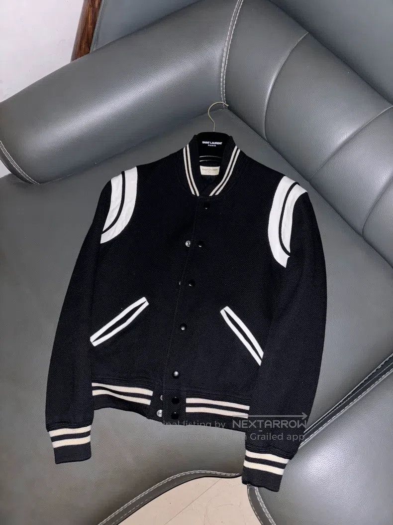 Saint Laurent Paris Saint Laurent Paris Black and White Baseball Jacket Size US M / EU 48-50 / 2 - 1 Thumbnail