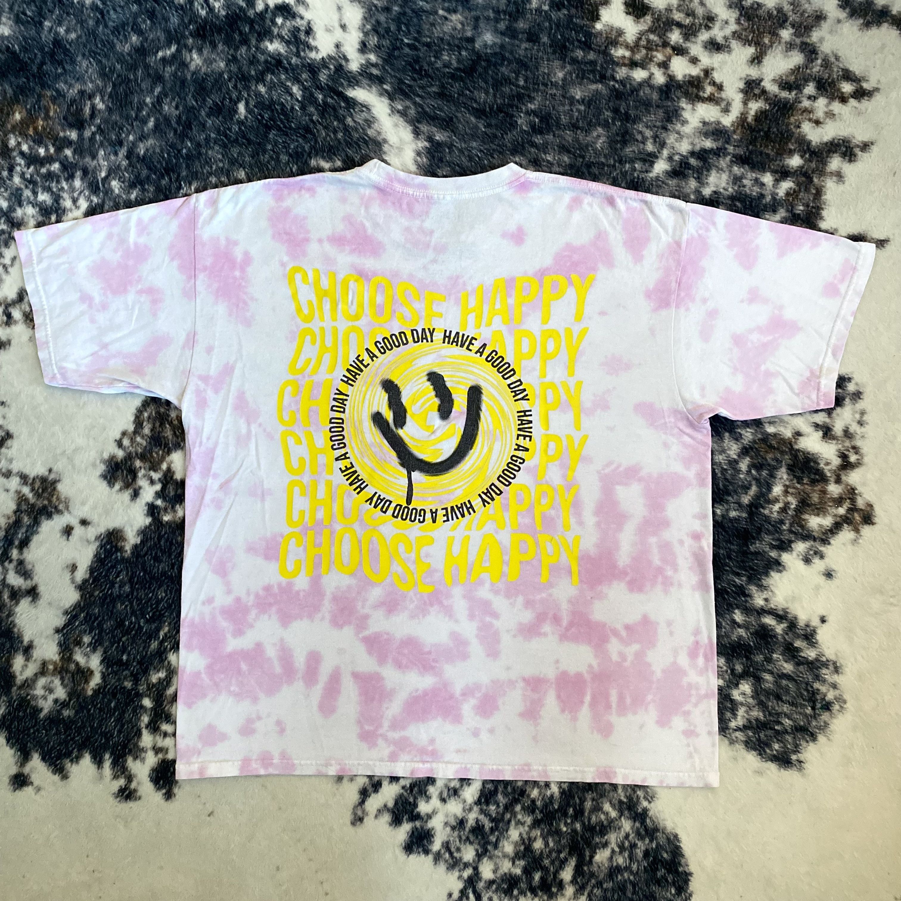 Chemistry Happy Smiley “Have A Good Day” Tie-Dye T-shirt in Pink Size US XL / EU 56 / 4 - 5 Thumbnail
