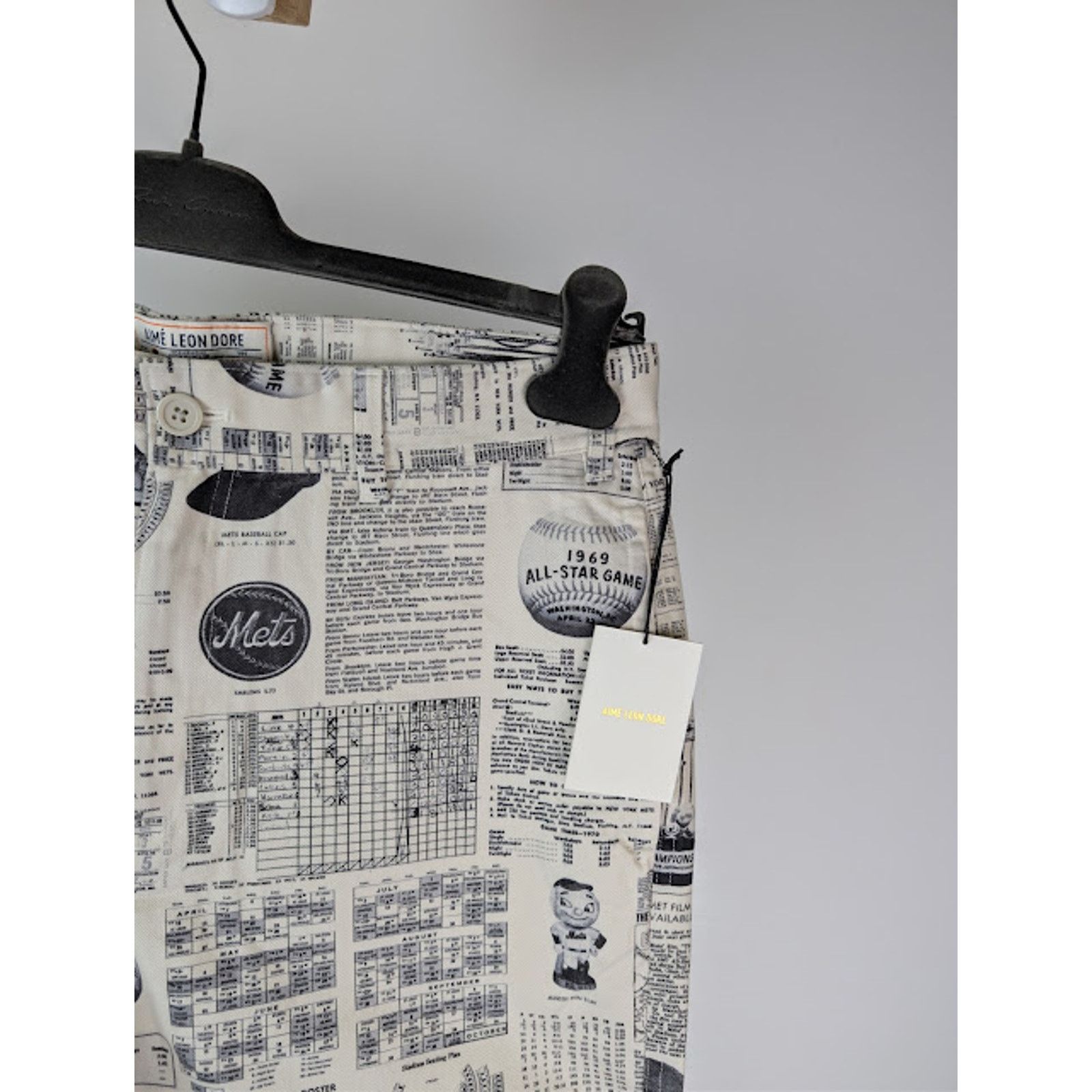 Aime Leon Dore o1rshd1 Mets Printed Chino Pant in Black / White Size US 34 / EU 50 - 5 Thumbnail