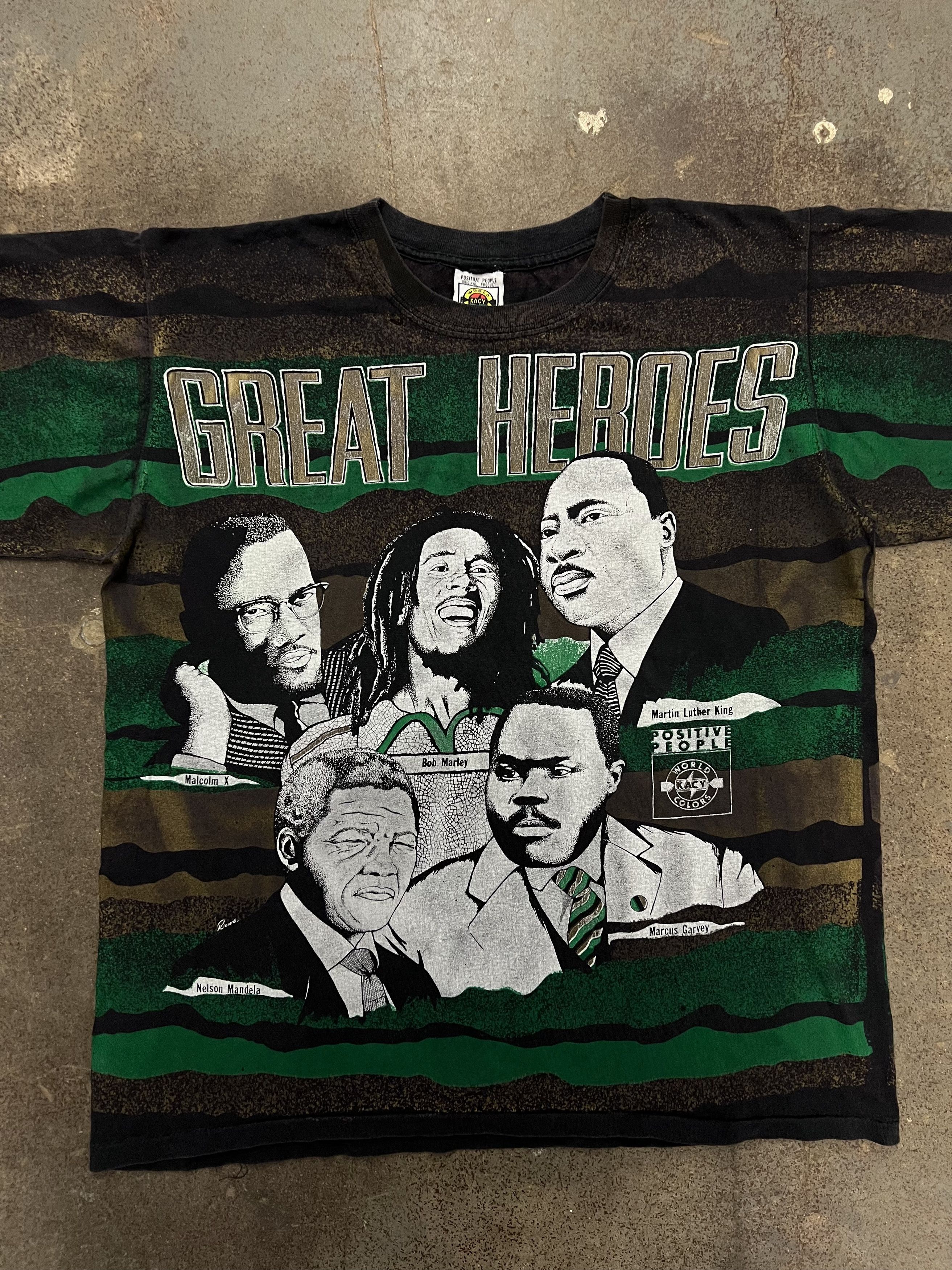 Vintage VTG 1990's Great Heroes Black History All Over Print T-Shirt Size US XL / EU 56 / 4 - 3 Thumbnail