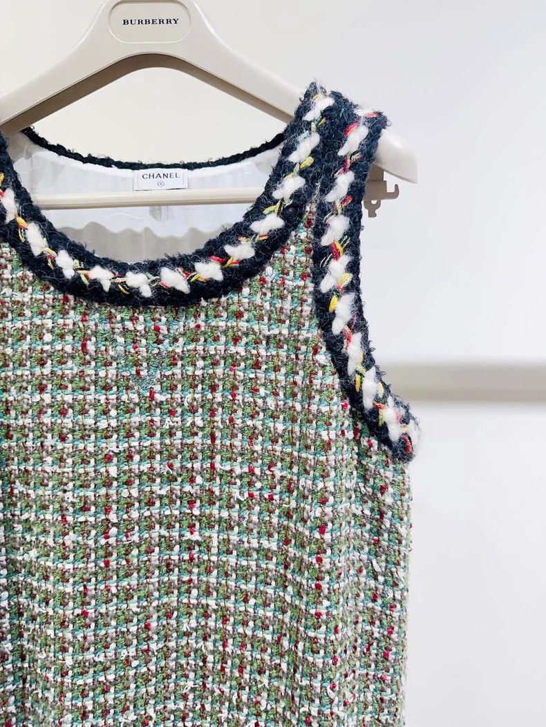 Chanel High-end handicraft soft tweed rolled-edged dress 25