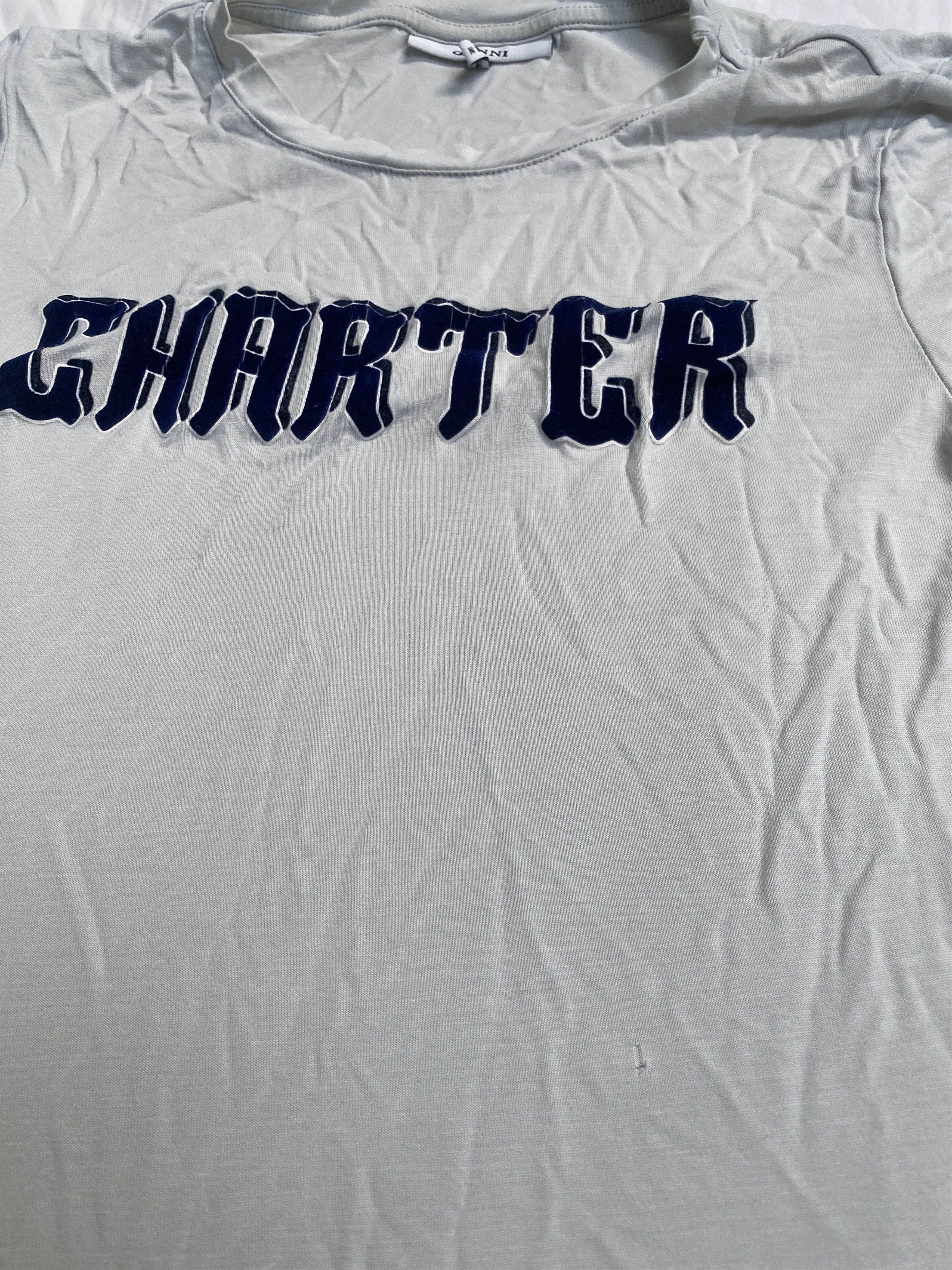Ganni Ganni Charter big logo t-shirt tee casual scandi Size M / US 6-8 / IT 42-44 - 7 Thumbnail
