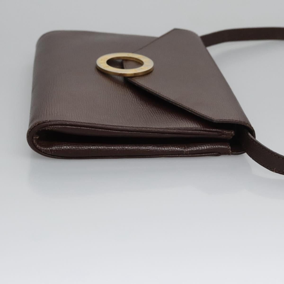 Celine CELINE Circle Shoulder Bag Leather Brown Gold Size ONE SIZE - 4 Thumbnail