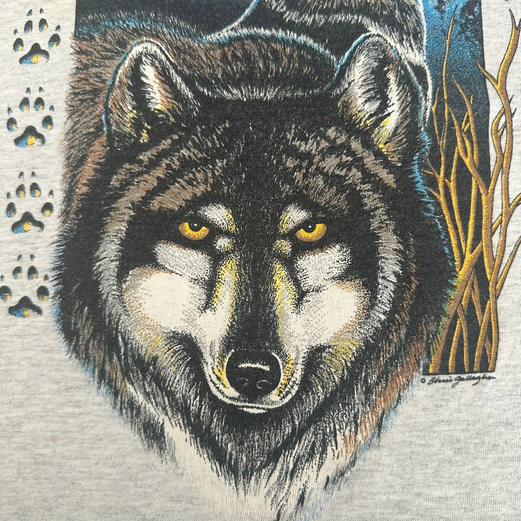 Vintage Vintage 90s Timber Wolf Nature T-Shirt Western Single Stitch Size US XL / EU 56 / 4 - 4 Thumbnail