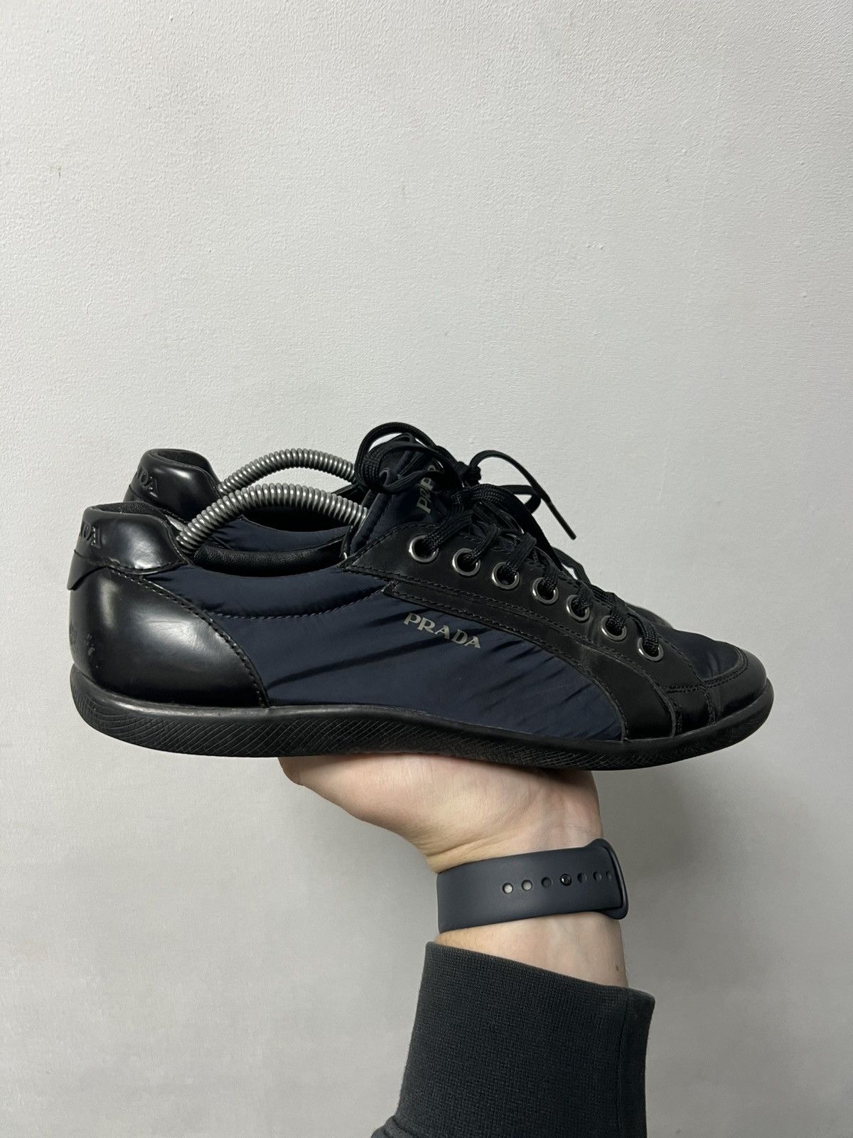 靴 archive prada leather sneaker y2k Prada × Vintage PRADA Logo Leather Sneakers sport y2k grunge