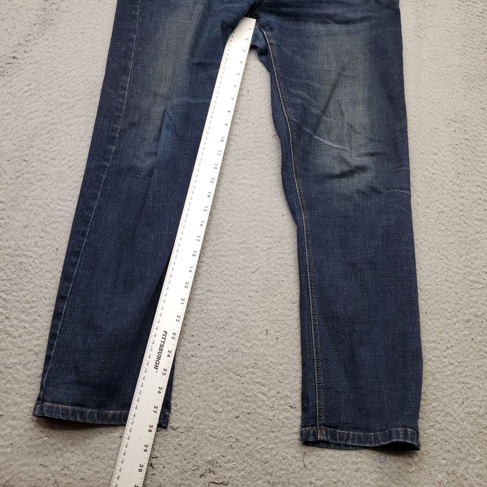 Vintage Fashion Jeans Mens 38 Blue Denim Regular Fit Whiskered Dark Wash Straight Leg Jeans Size US 38 / EU 54 - 6 Thumbnail